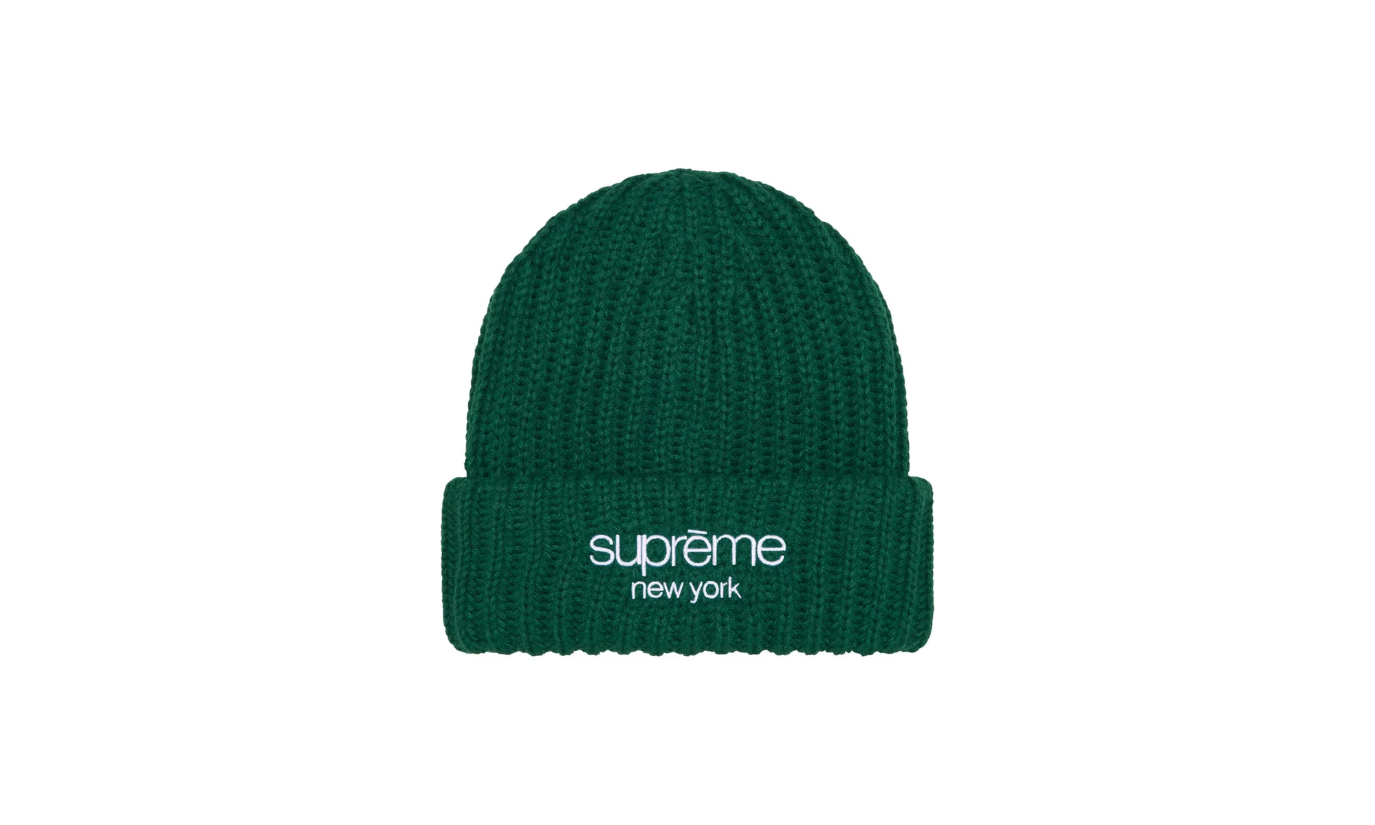 Classic Logo Chunky Ribbed Beanie "FW24 - Dark Green" SU845