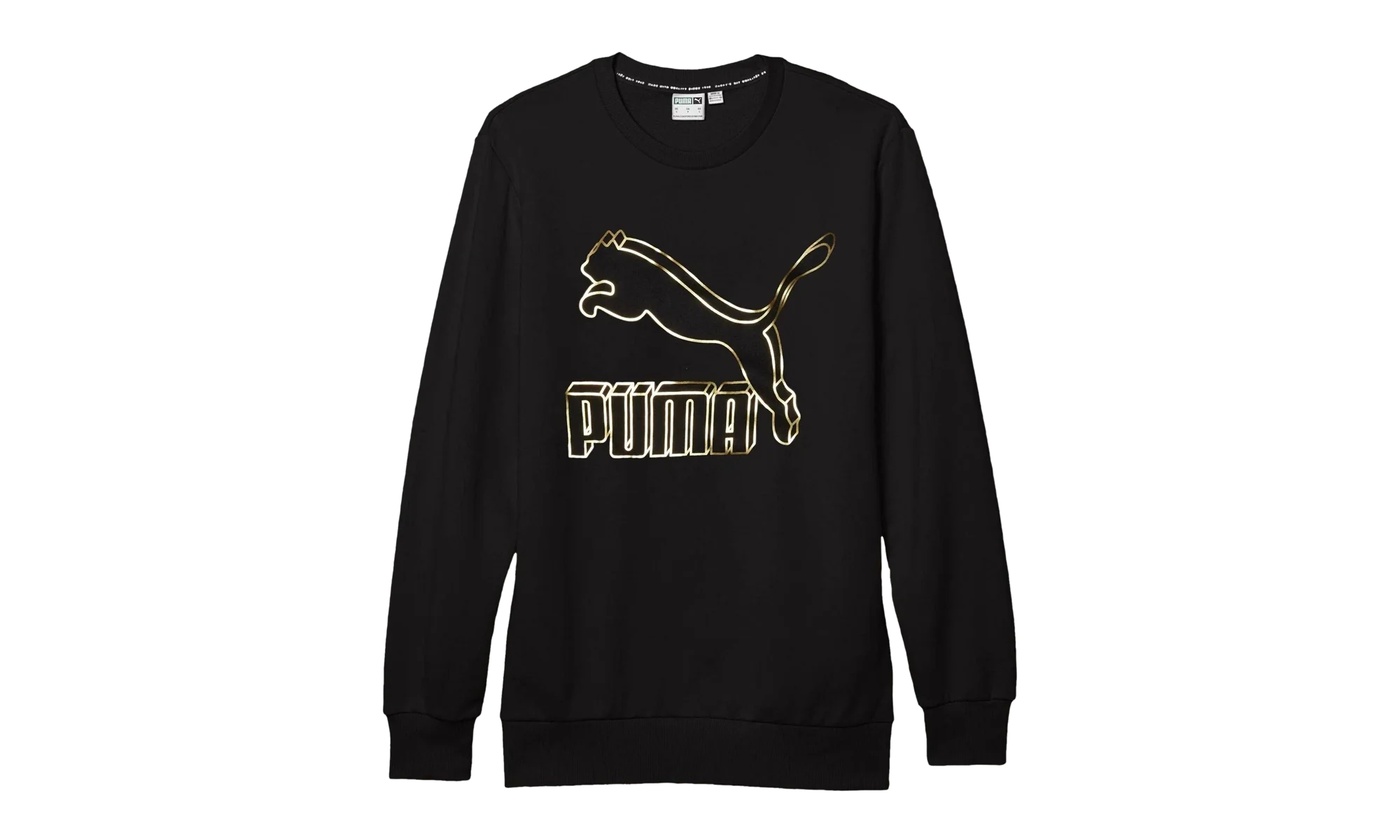 Classics Logo Crewneck Sweatshirt "Puma Black / Gold" 595198 56