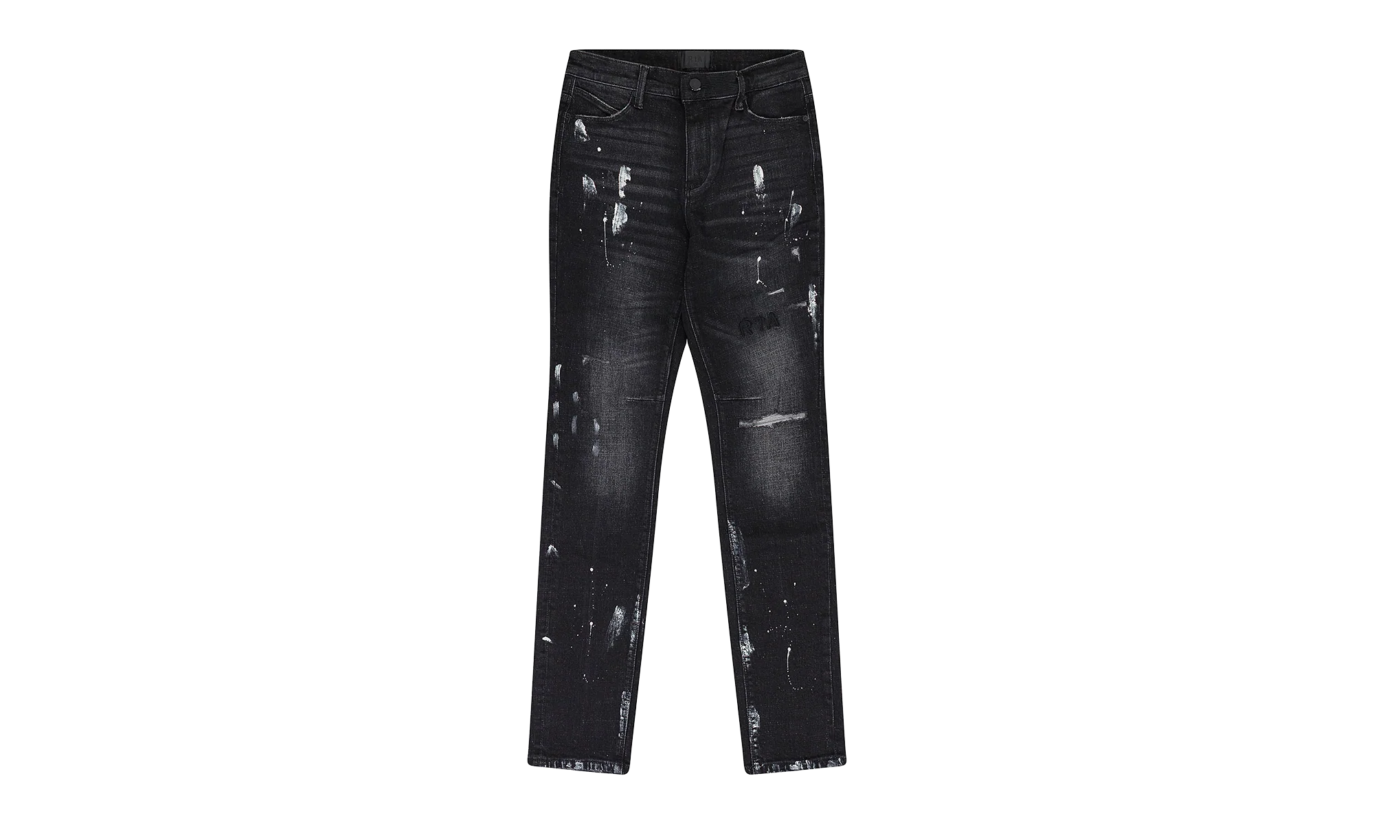 CLAYTON DISTRESSED PAINT SKINNY JEANS "Black" MH24D623 B1182CHSPL