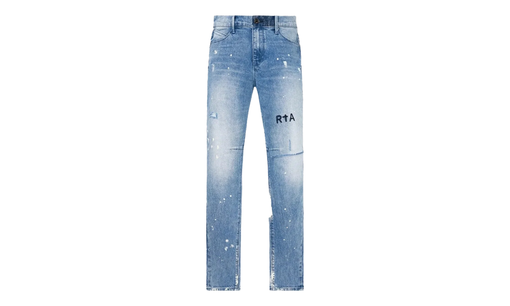 CLAYTON DISTRESSED PAINT SKINNY JEANS "Blue" MH24D625 B1182DISWP