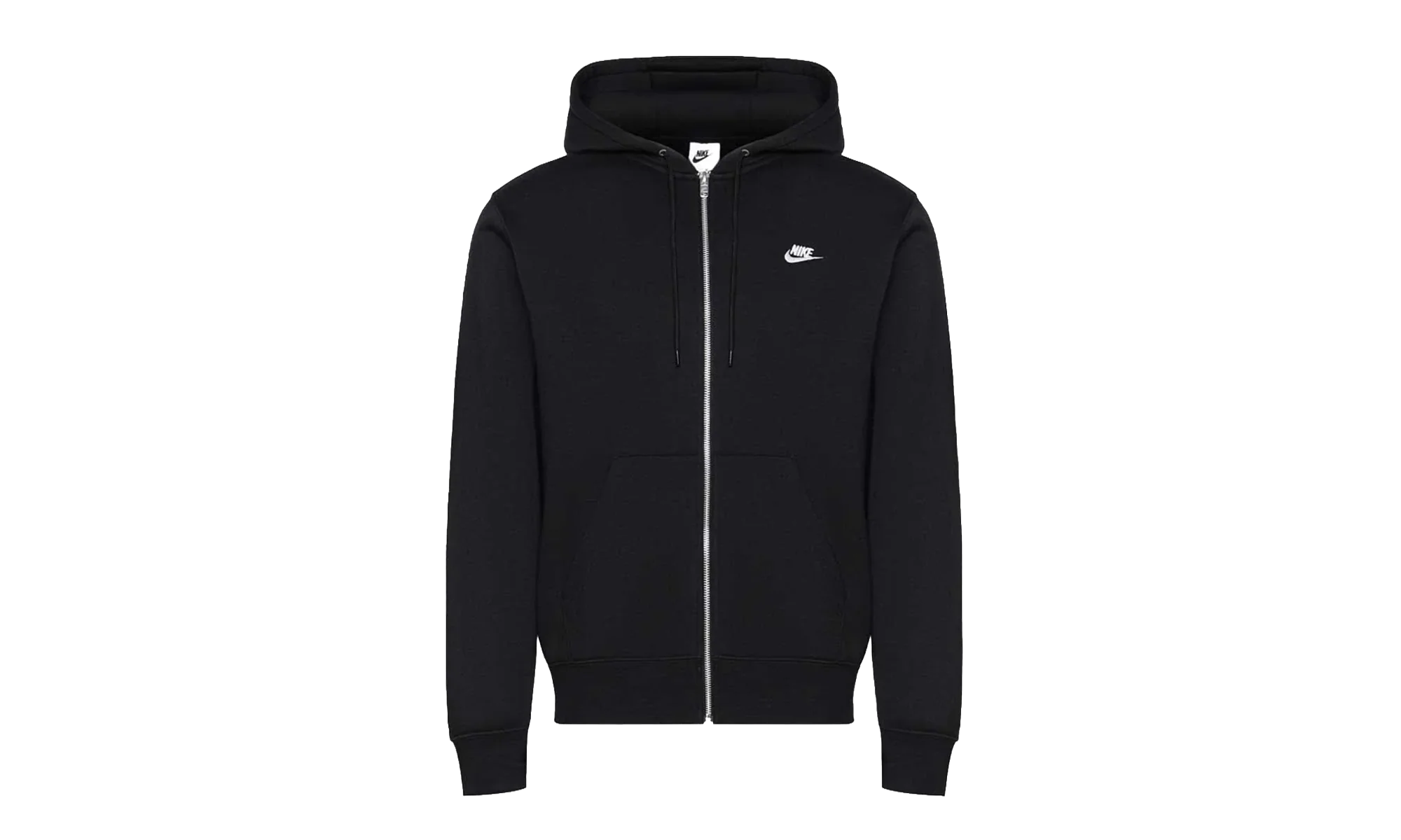 Club Full-Zip Fleece Hoodie "Black / White" FN3861 010 - Image 3