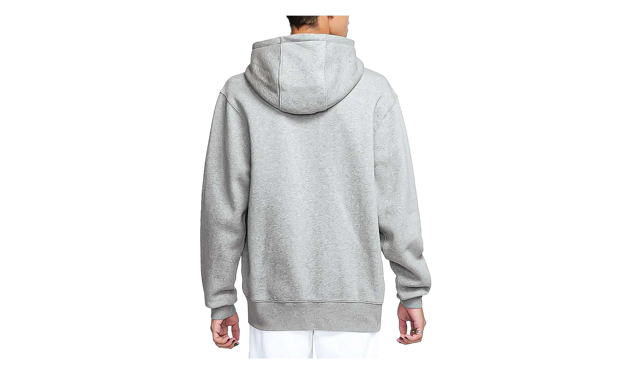 Club Full-Zip Fleece Hoodie "Dark Grey Heather /Light Smoke Grey / White" FN3861 063 - Image 4