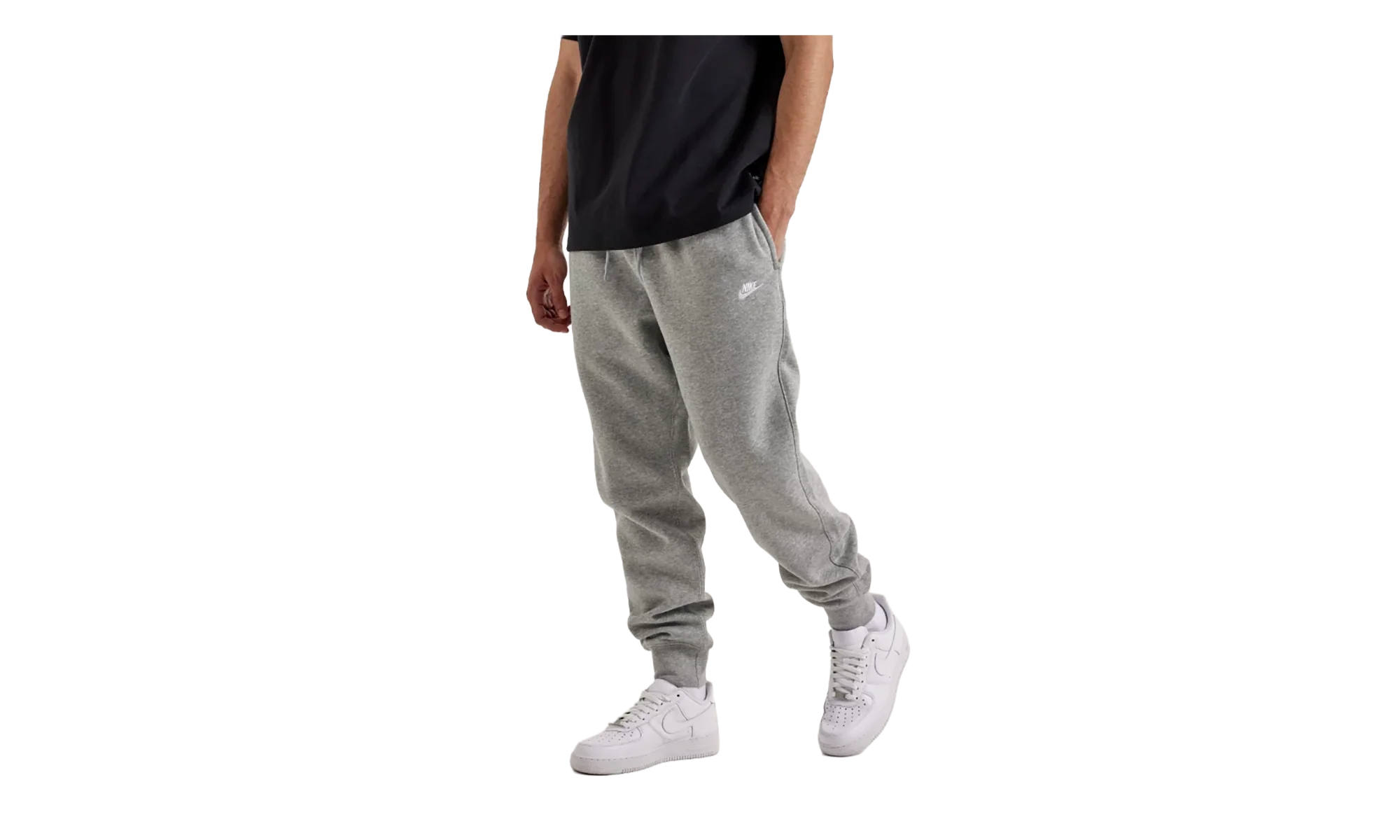 Club Joggers "Dark Grey Heather / Light Smoke Grey / White" FN3787 063 - Image 3