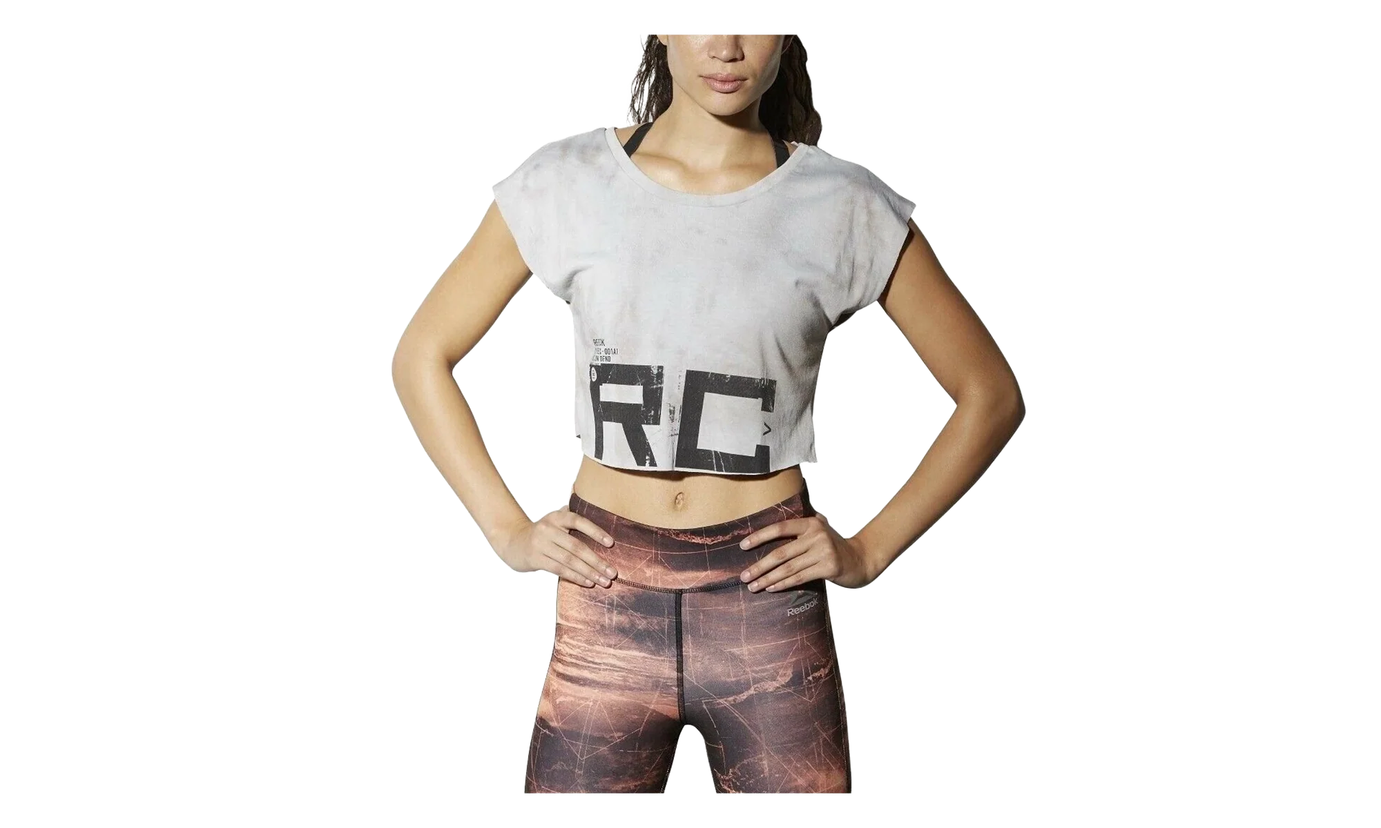 Combat Spray Dye Crop Tee WMNS "Skull Grey" BR2165