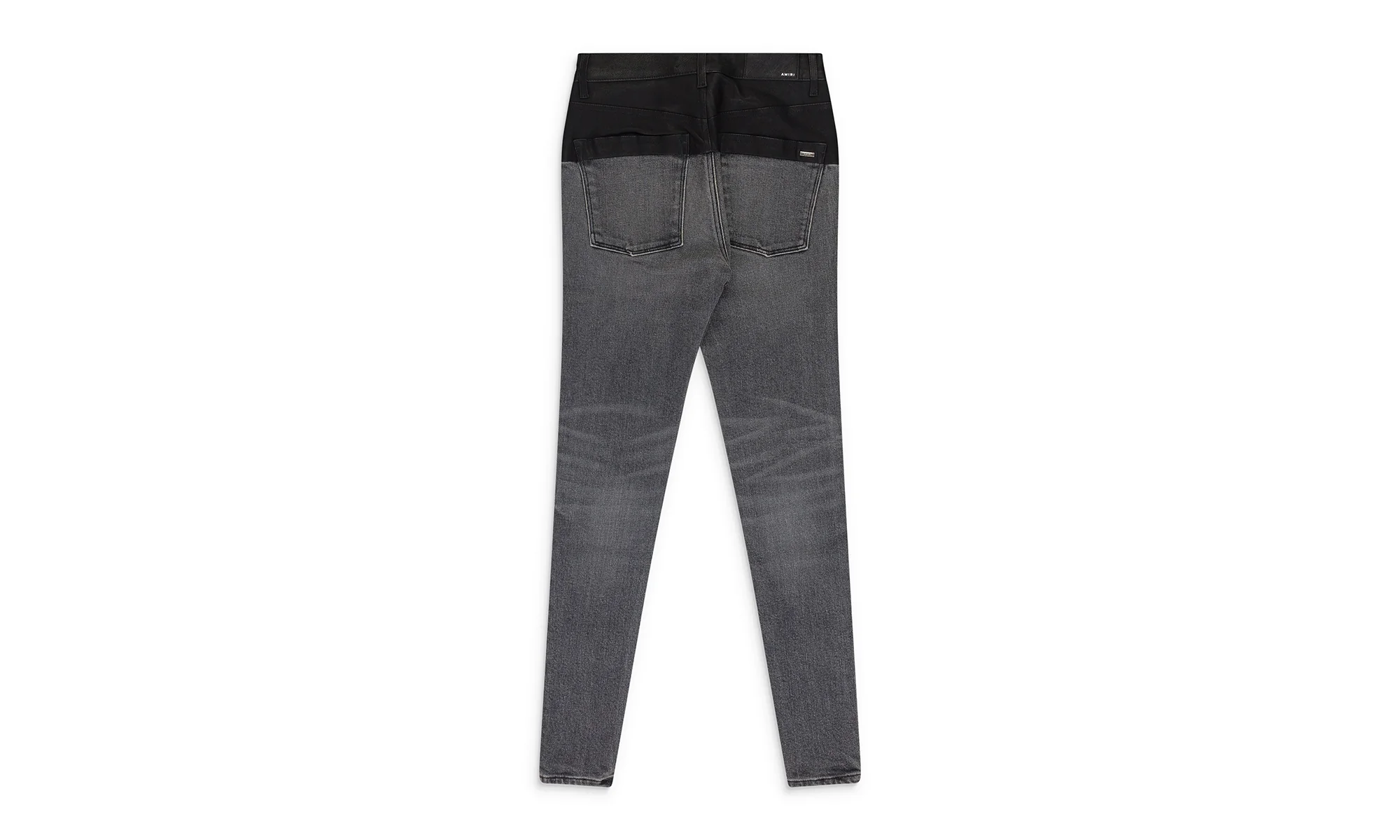 Contrast Leather Skinny Jeans Wmns "Grey" PS22WDS071_BLUE - Image 2