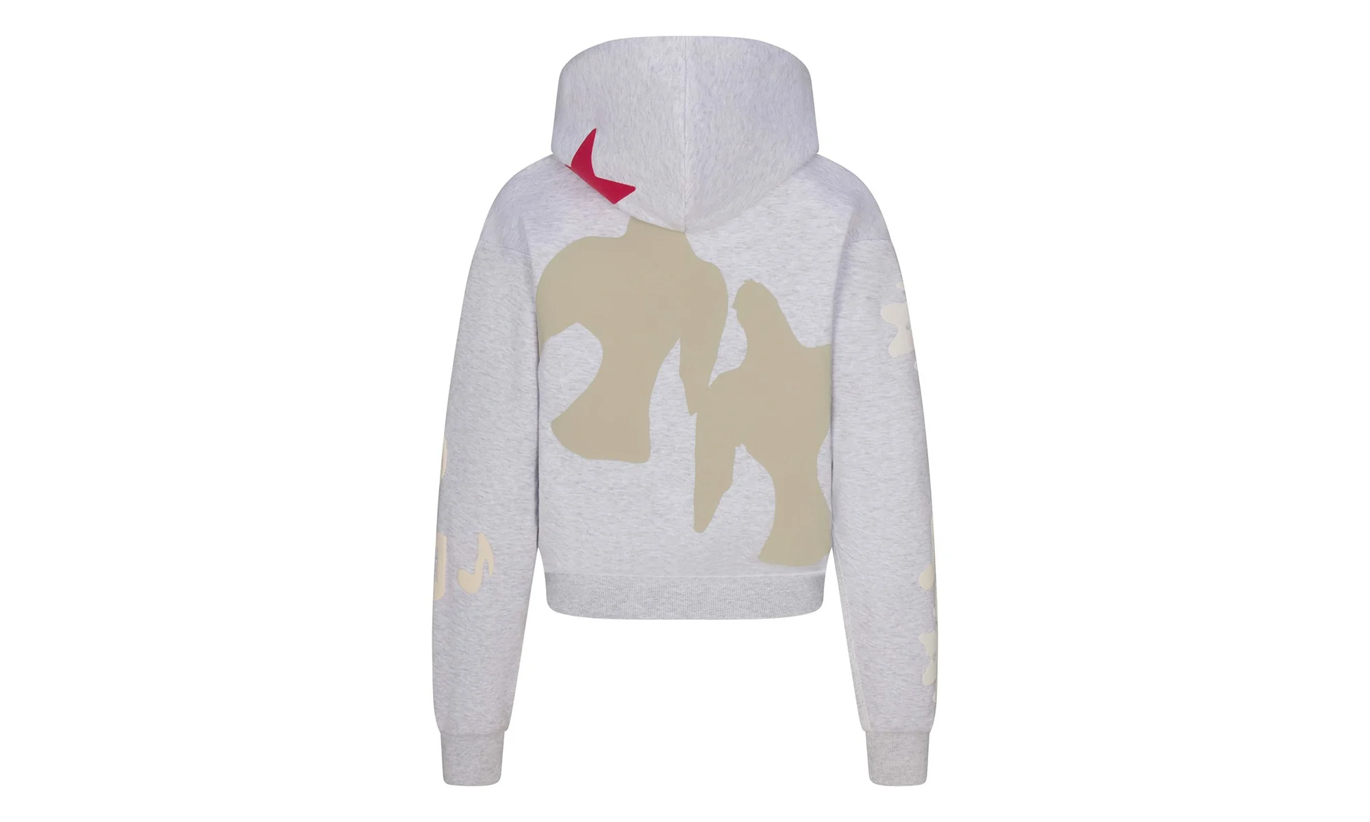 COTTON FLEECE HOODIE "Cactus Plant Flea Market - Light Heather Grey Teddy Bear Print" SKM030 - Image 2