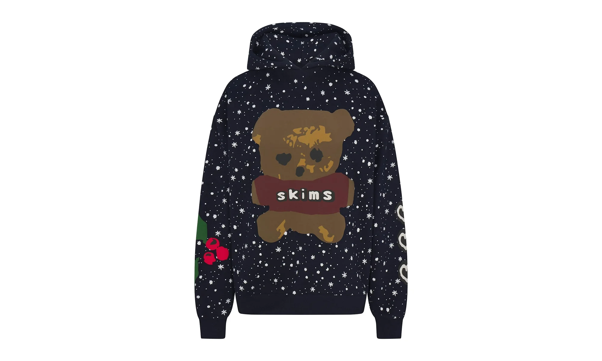 COTTON FLEECE OVERSIZED HOODIE "Cactus Plant Flea Market - Navy Dove Snow Print" SKM029