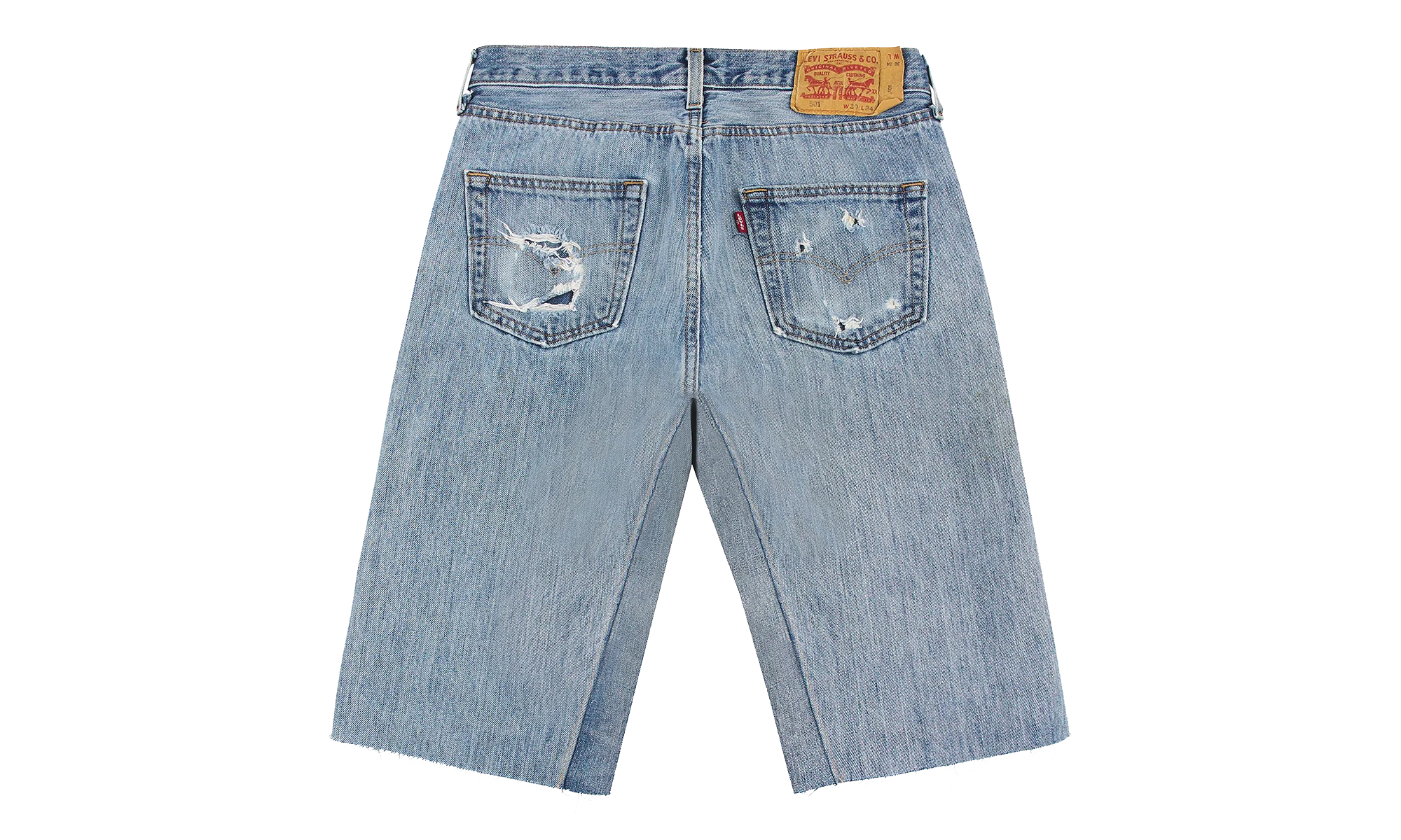 Cowrie Shell Denim Shorts "Medium Wash" BAR17 - Image 2