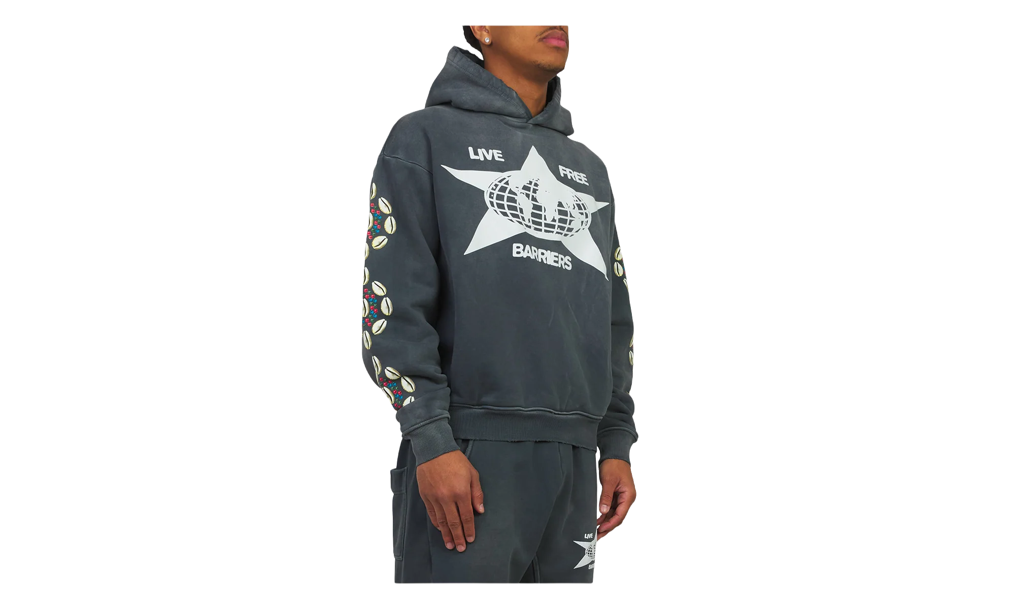 Cowrie Shell Hoodie "Black" BAR21 - Image 2