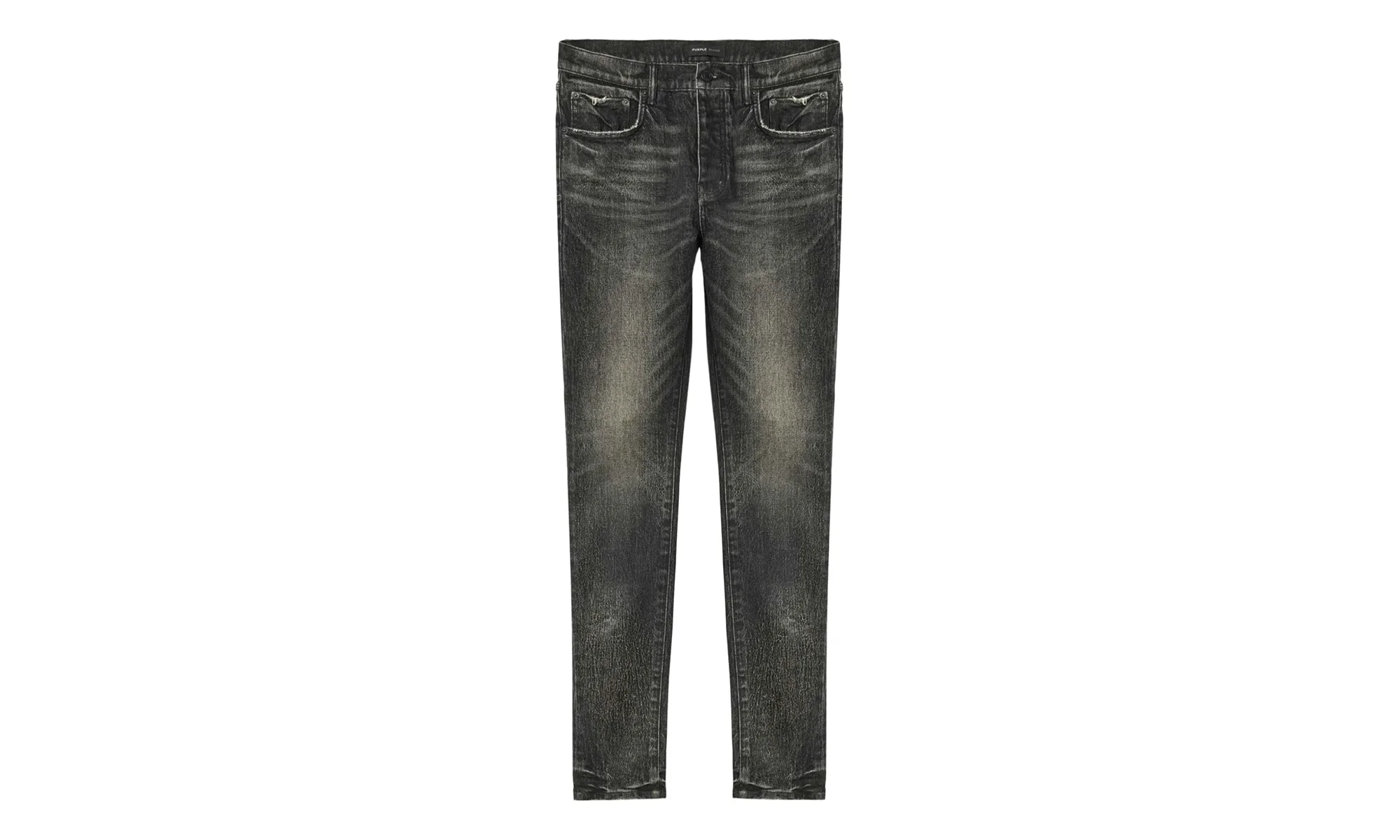 Crackle Coated Denim "Black" P001 SIWC424