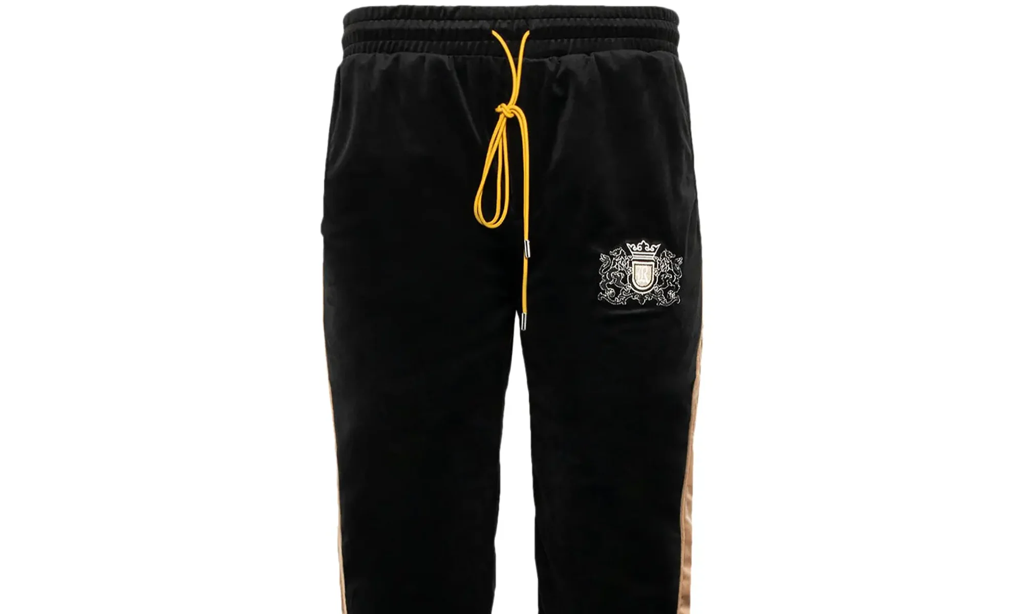 Crest-Embroided Velvet Track Pants "Black" PF23PA05083679 - Image 2