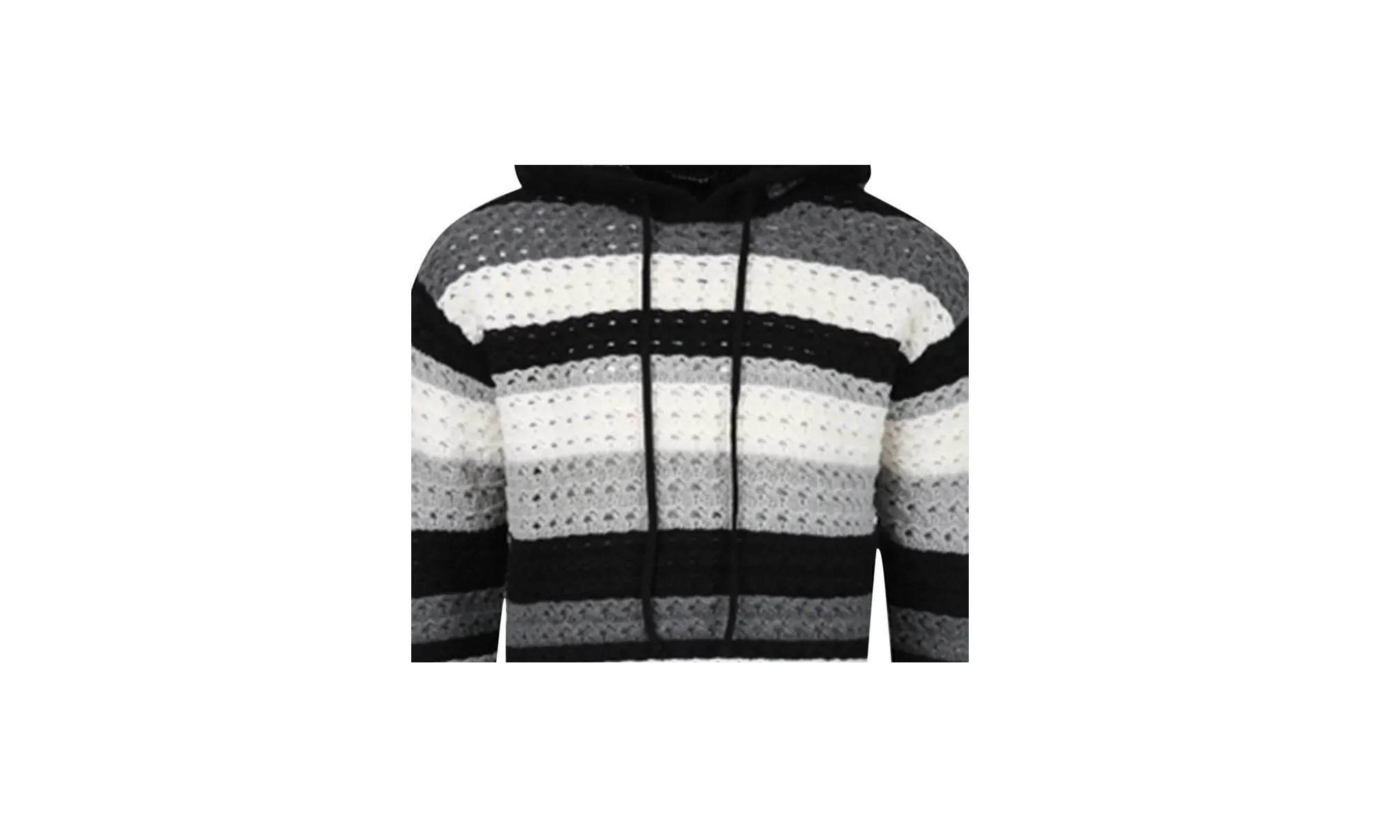 Crochet Hoodie "Black / Multi" AW2215052 - Image 2