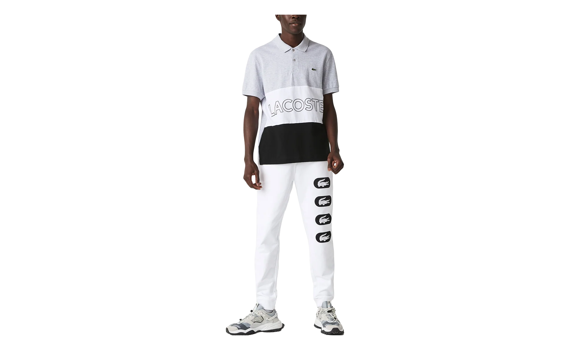 Crocodile Print Fleece Jogging Pants "White / Black" XH7063 51 001 - Image 3