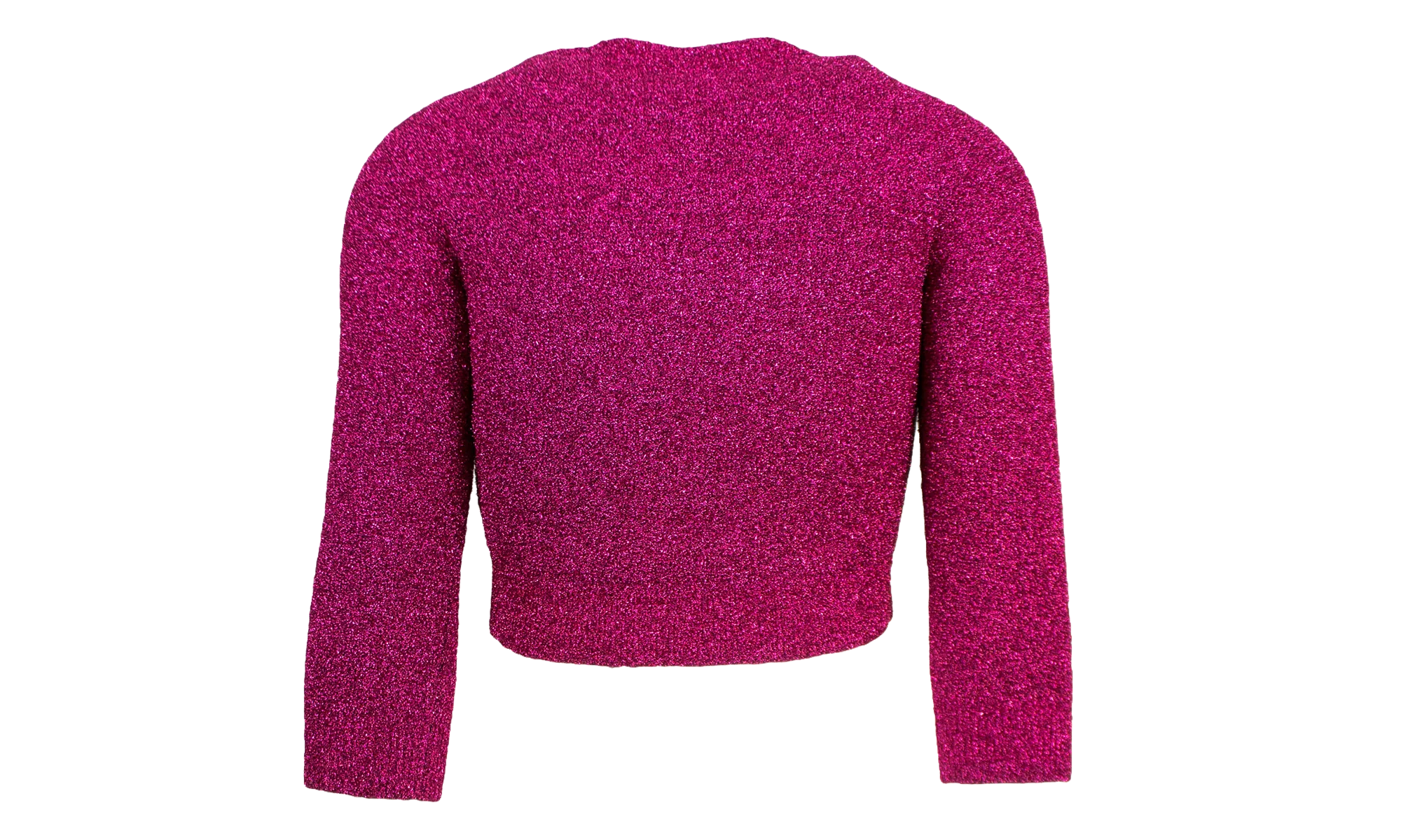 Cropped Crewneck Sweater "Pink Metallic" 482209 T6092 4407 - Image 2