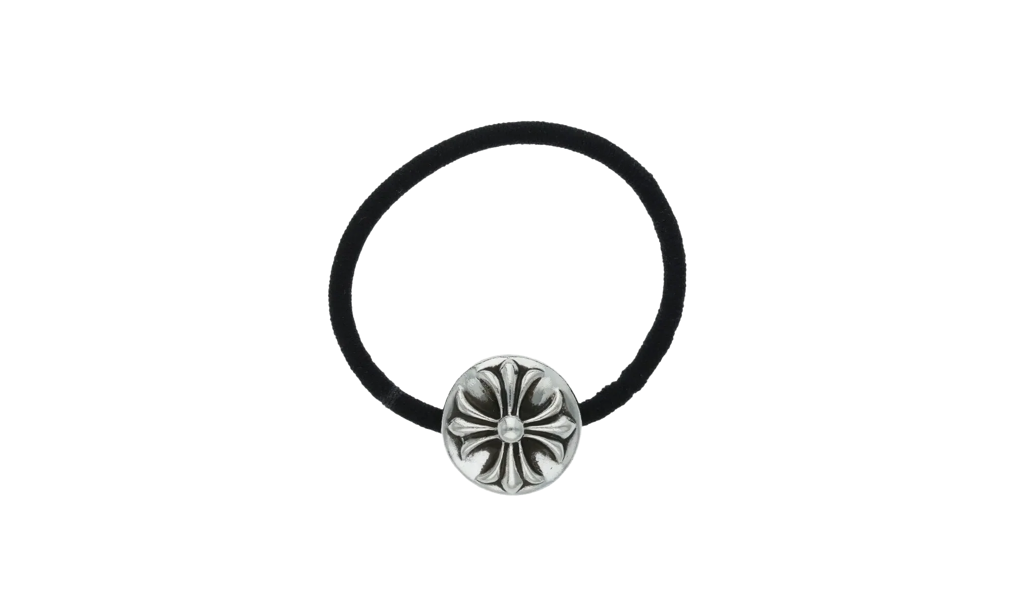 Cross Ball Button Hair Elastic "Silver" CHRM0515