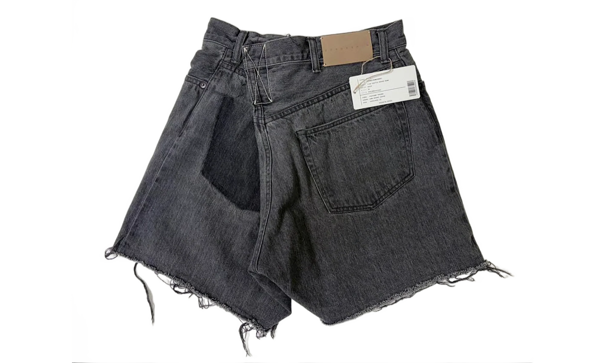 Crossed Denim Shorts "Black" 963279 - Image 2