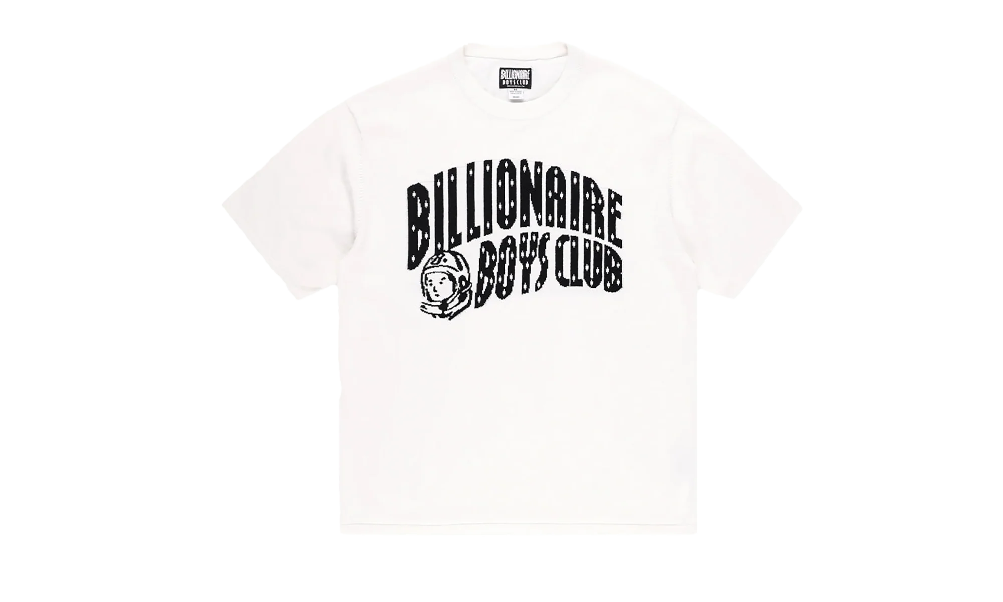 Curved SS Knit Tee "White" 851 7303