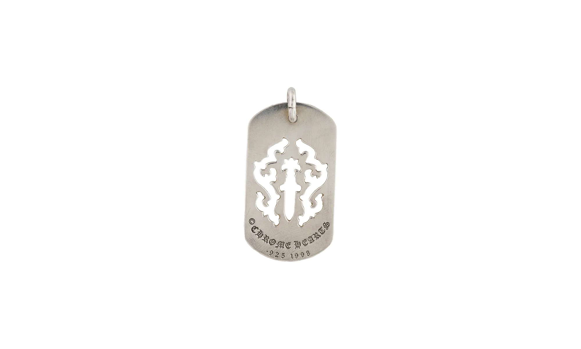 CUT OUT DAGGER DOG TAG & Ball Chain "Silver" CHRM0663 - Image 2