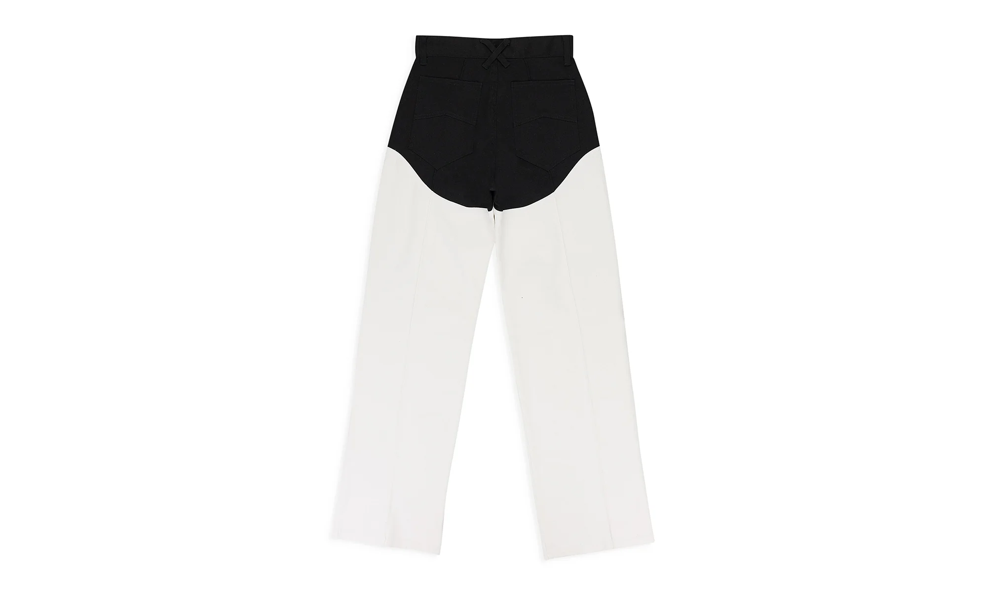 CUT OUT MOTO STRAIGHT PANTS "BLACK/WHITE" RHSS22PA003131190119 - Image 2