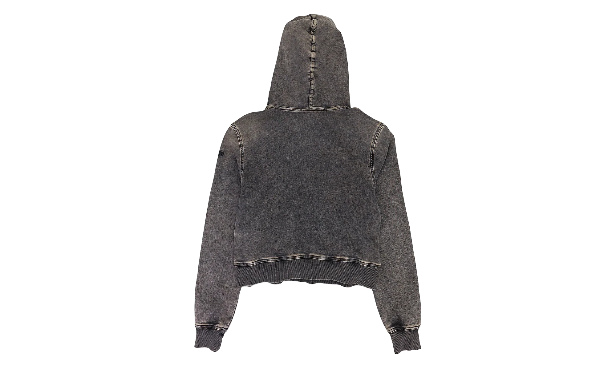 D-Angy-Hood Track Cropped Denim Hoodie "Black" A12574 068HT 02 - Image 2