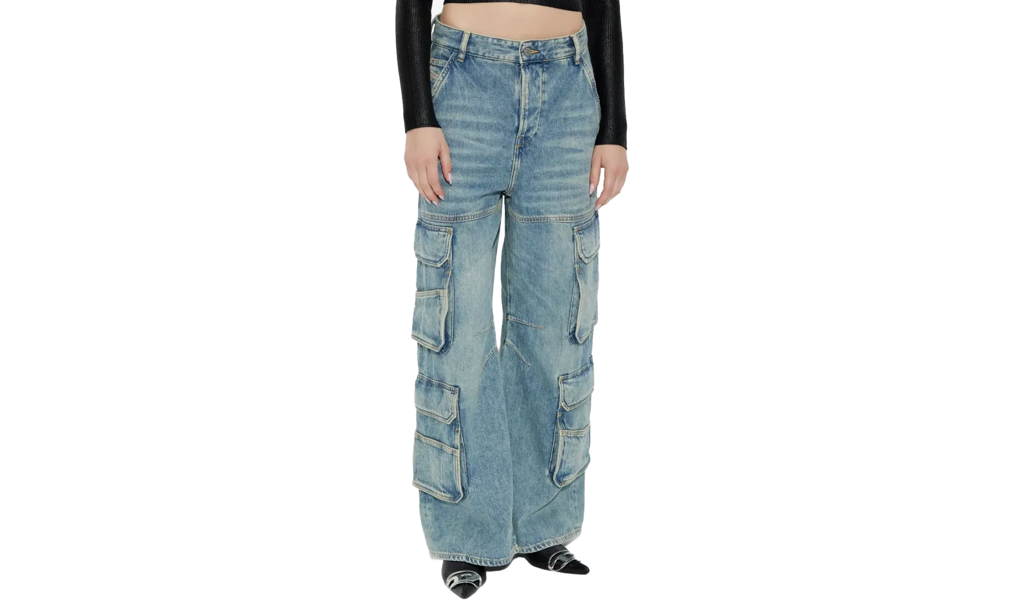 D-Sire-Cargo-D L.30 Trousers "01 DENIM" A13317 0DBCX 01 - Image 2