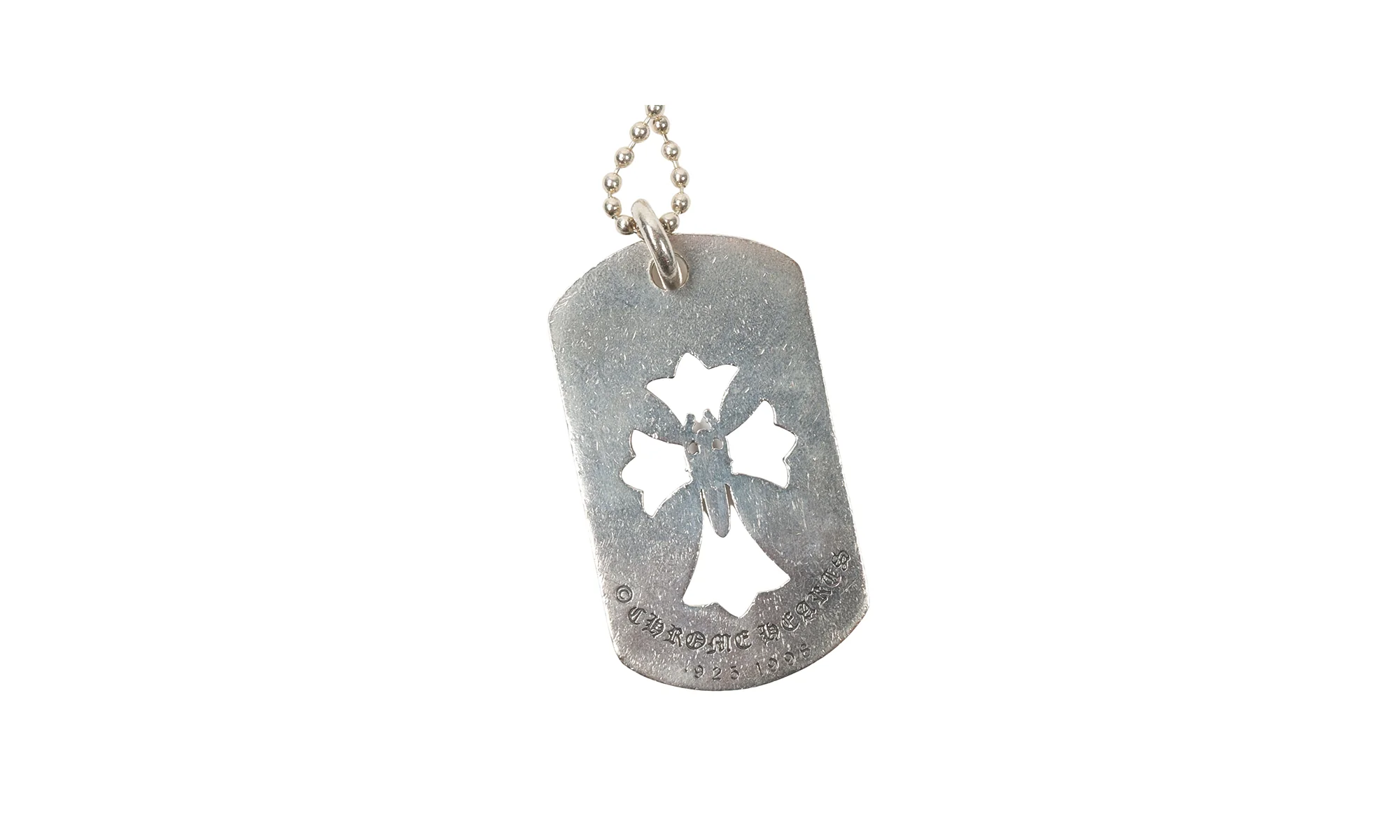 Dagger Dog Tag Pendant & Ball Chain "Silver" CHRM0664 - Image 2