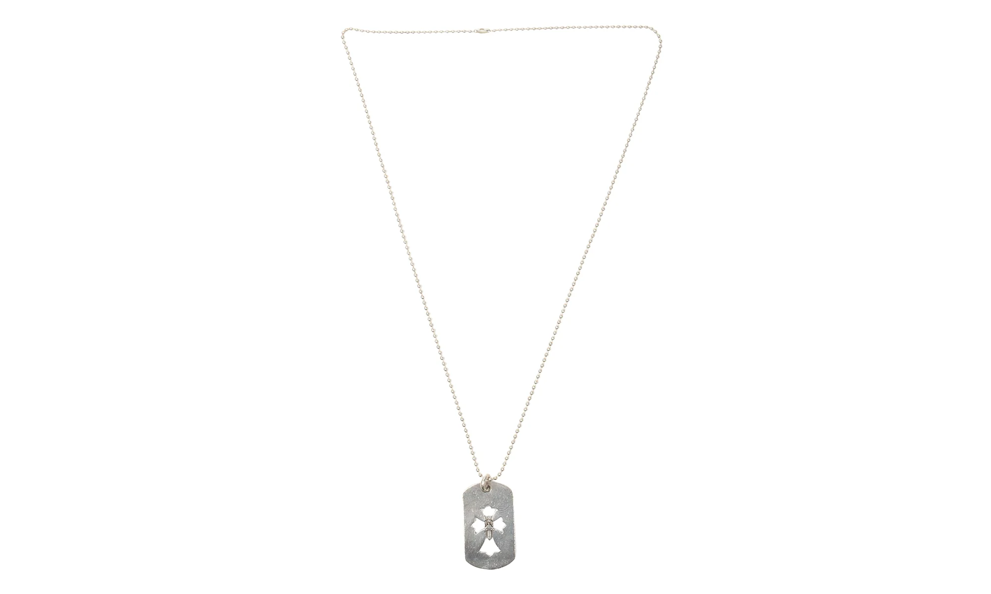 Dagger Dog Tag Pendant & Ball Chain "Silver" CHRM0664 - Image 3