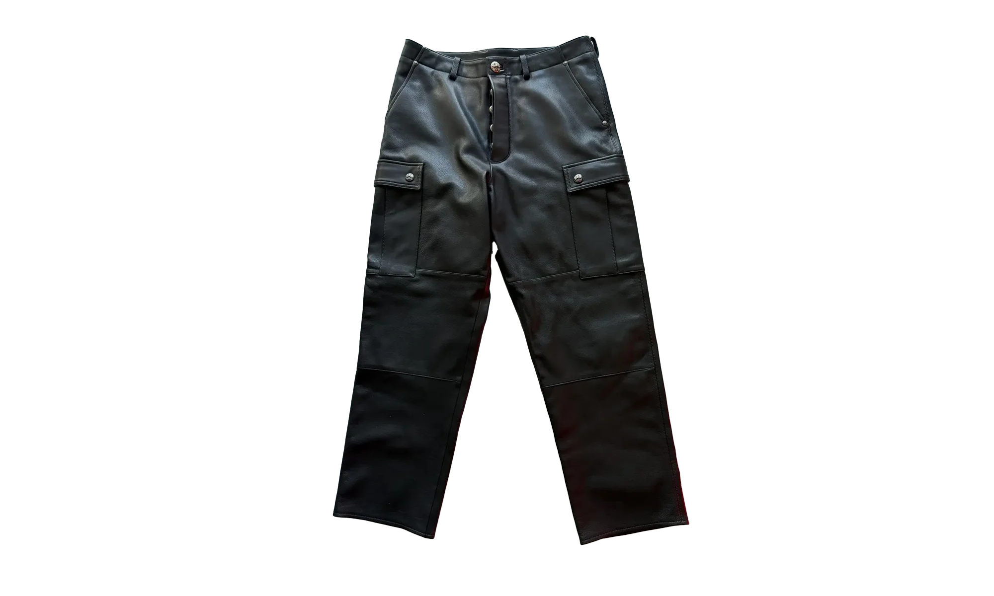 Devil Dog Full Leather Cargo Carpenter Pants "Black" CHRM0443