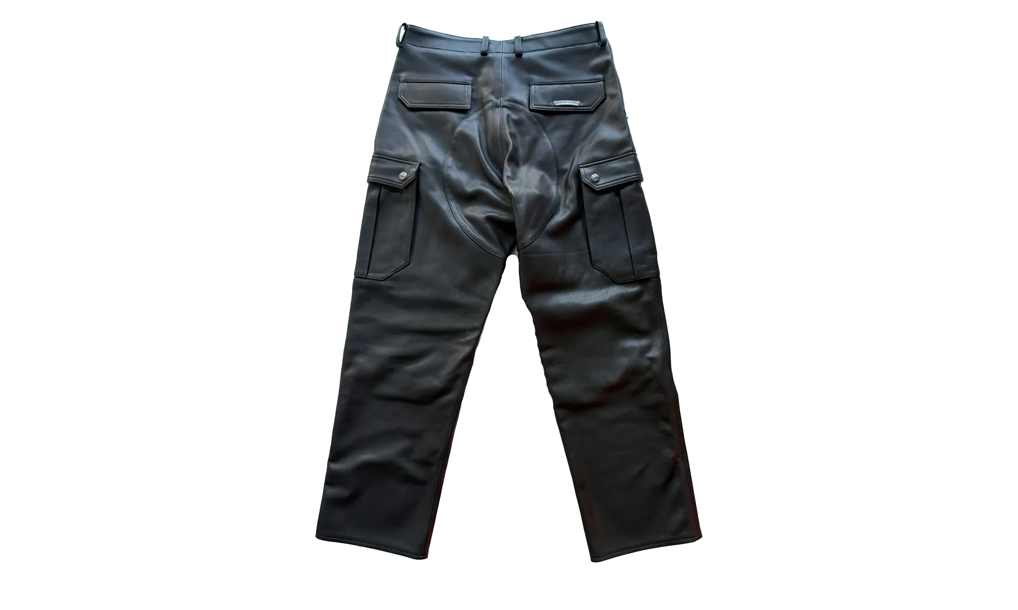 Devil Dog Full Leather Cargo Carpenter Pants "Black" CHRM0443 - Image 2