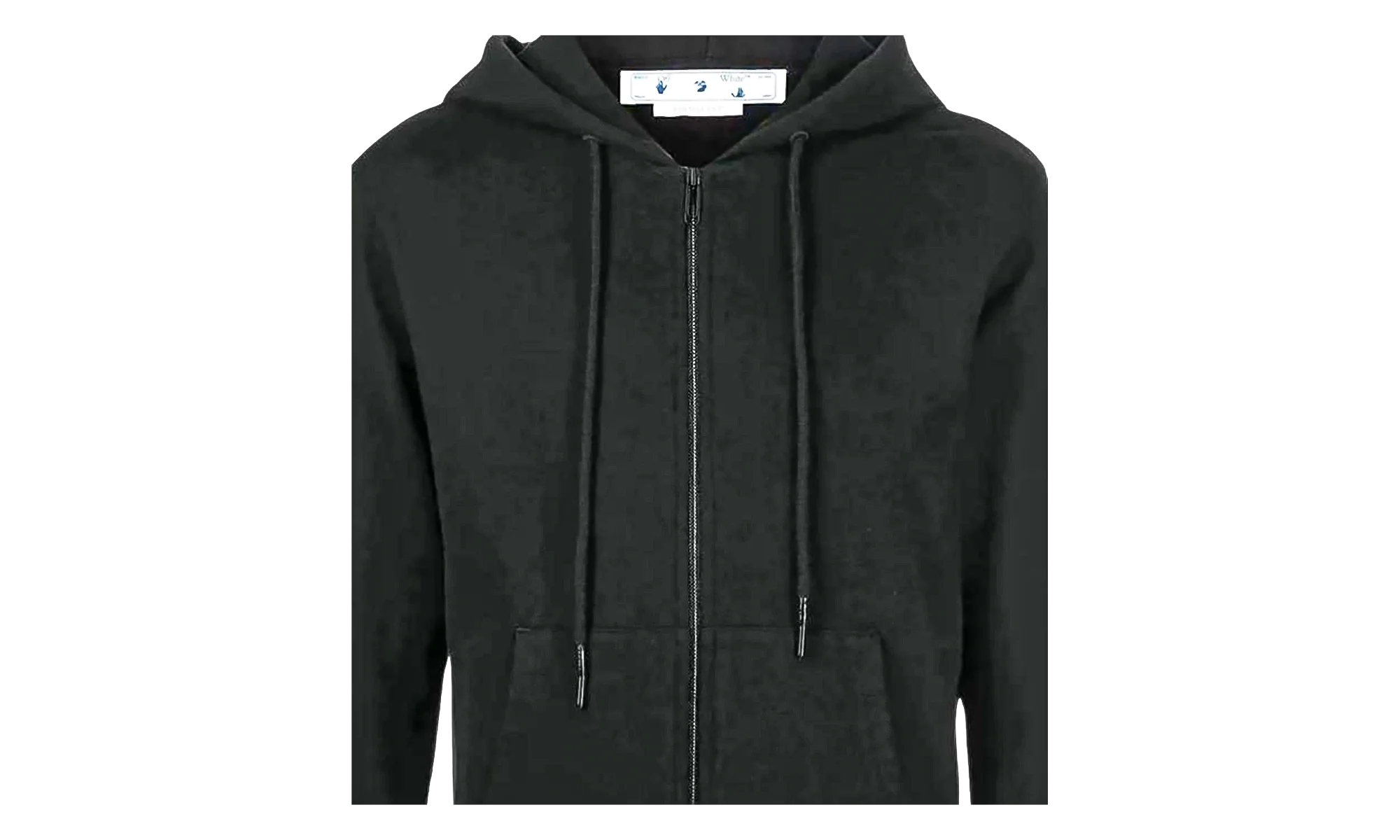 Diag Arrow Knit Zip Hoodie "Black / White" OMHA080C99KNI0011001 - Image 2