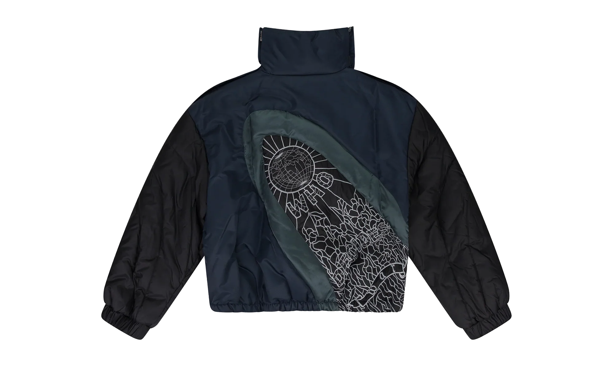 Diagonal Glass Puffer Jacket "Indigo" 11300910010AW23 - Image 2