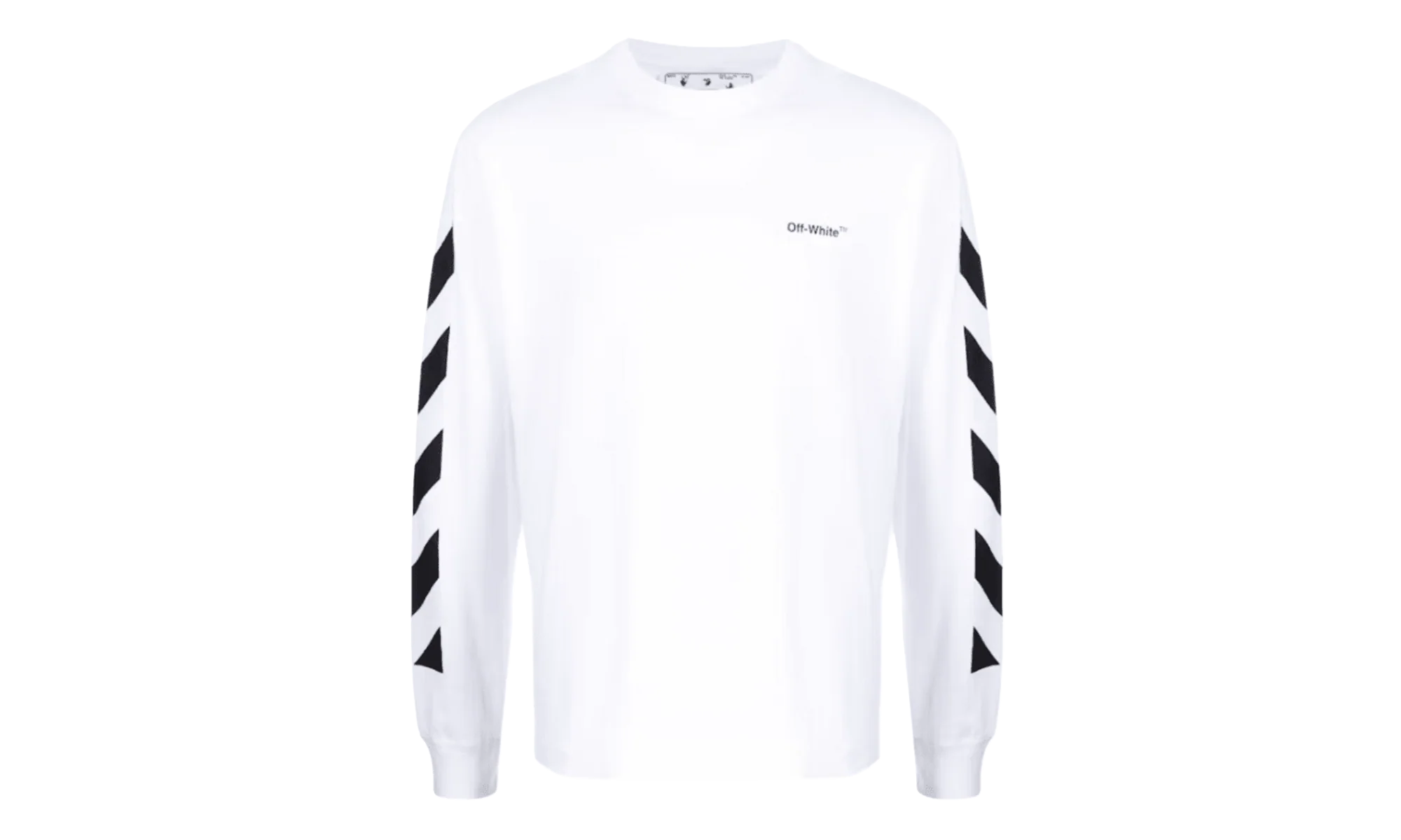 Diagonal Helvetica Long Sleeve T-Shirt "White / Black" CAGBN33P