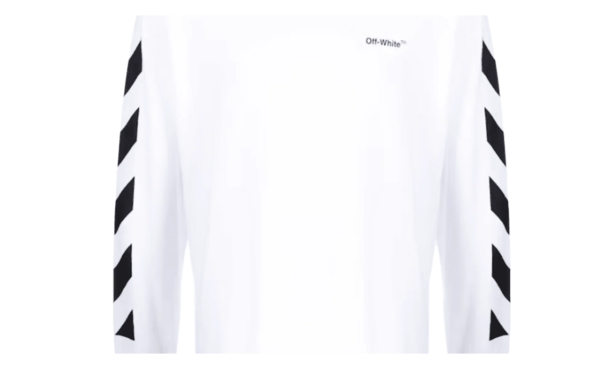 Diagonal Helvetica Long Sleeve T-Shirt "White / Black" CAGBN33P - Image 2