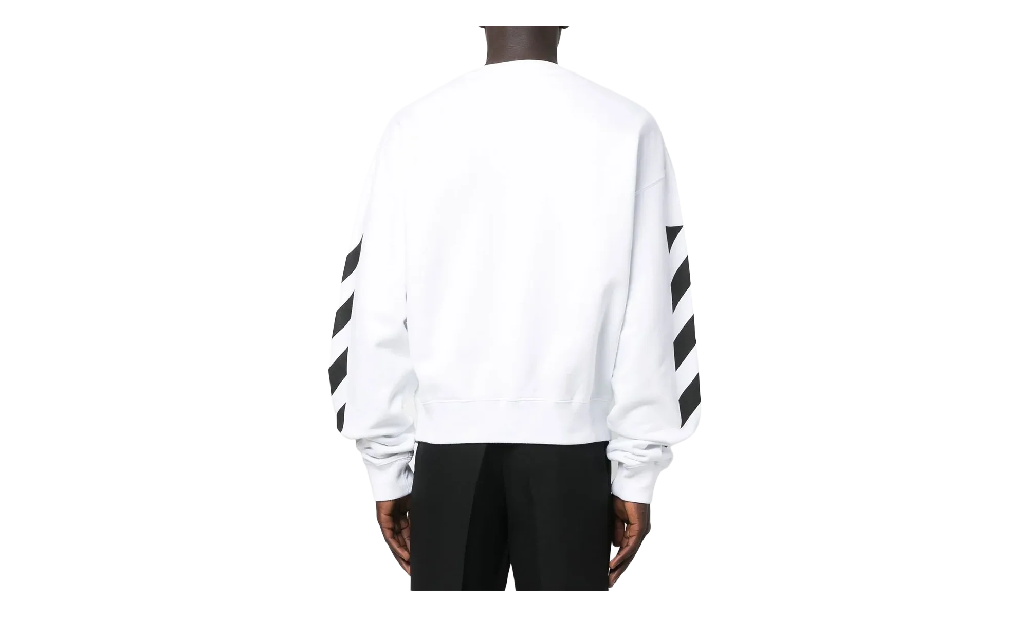 Diagonal Helvetica Oversized Sweatshirt "White" OMBA058C99FLE0010110 - Image 2
