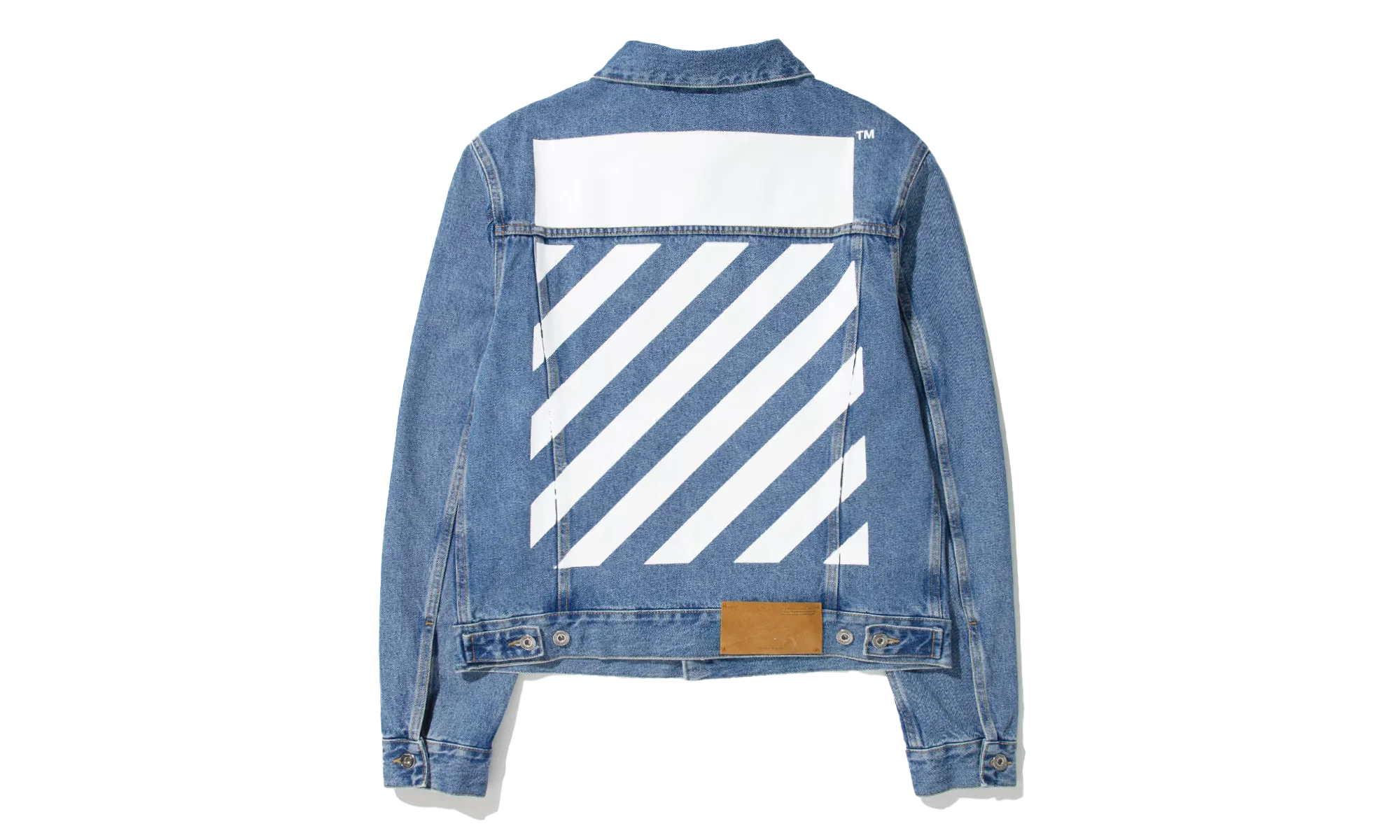 Diagonal Tab Slim Denim Jacket "Medium Blue" F2FKAWRB - Image 2