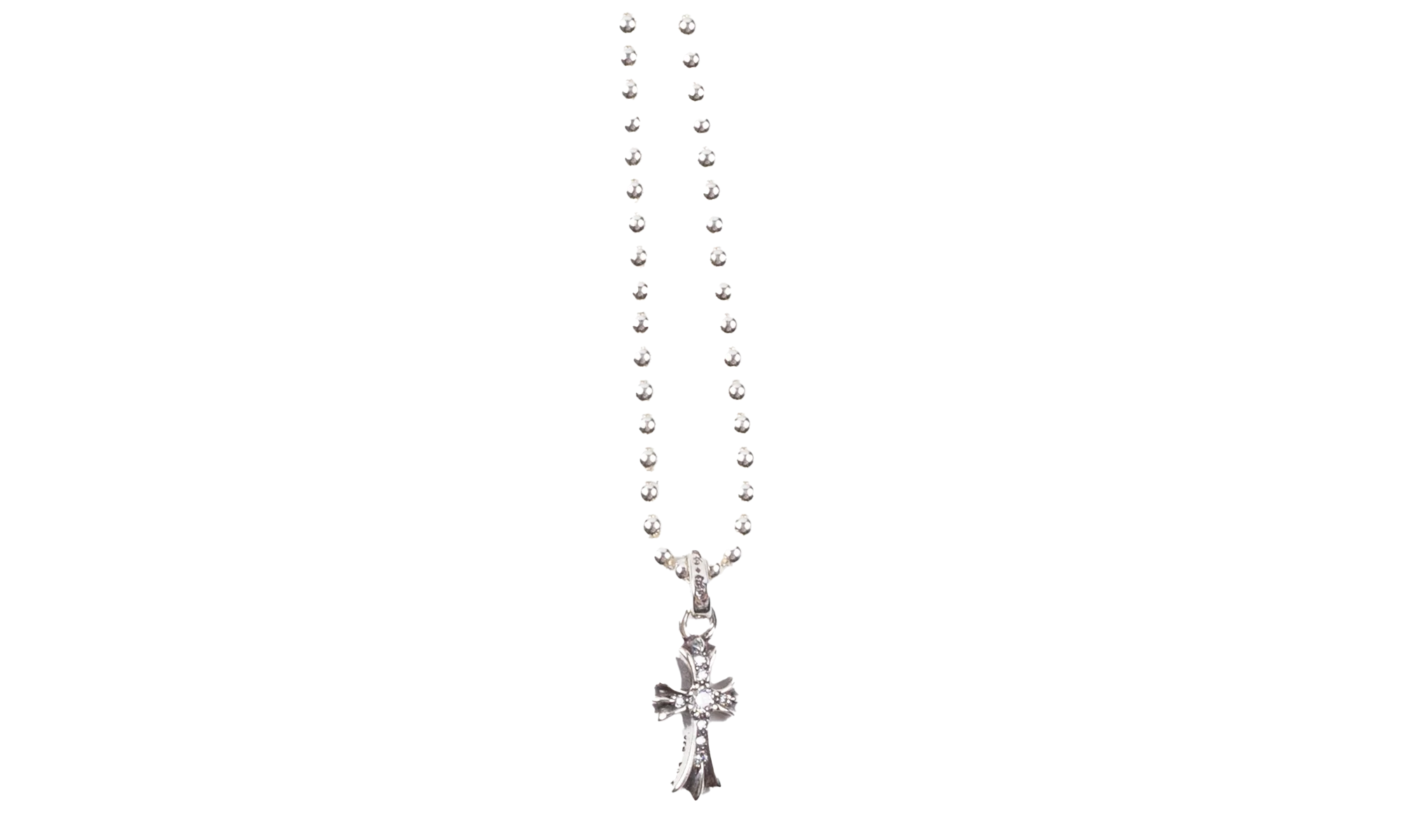 Diamond baby fat pendant with ball chain "30 Inches - Silver" CHRM0521