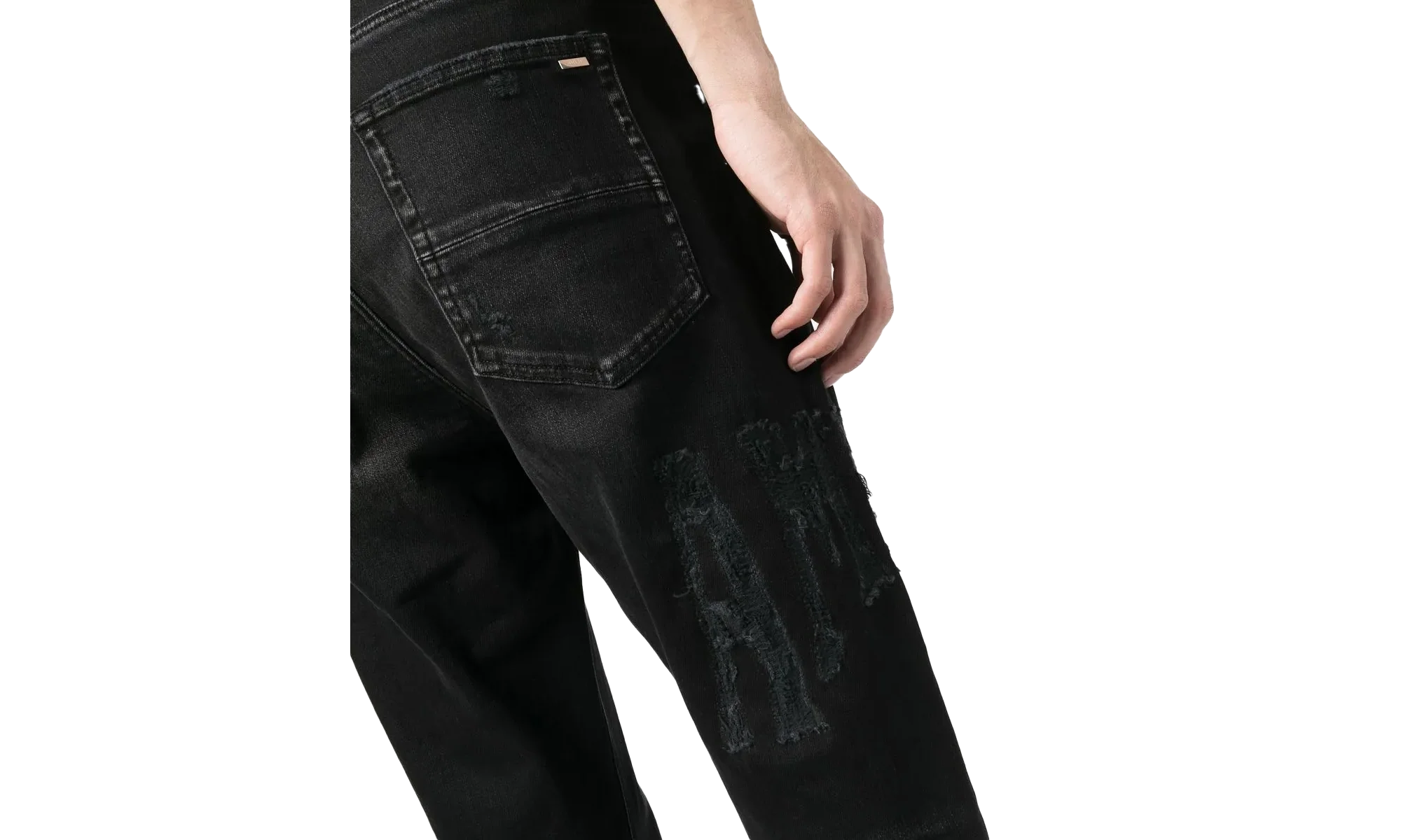 Distressed Logo Jeans "Aged Black" PS23MDS007 023 - Image 2
