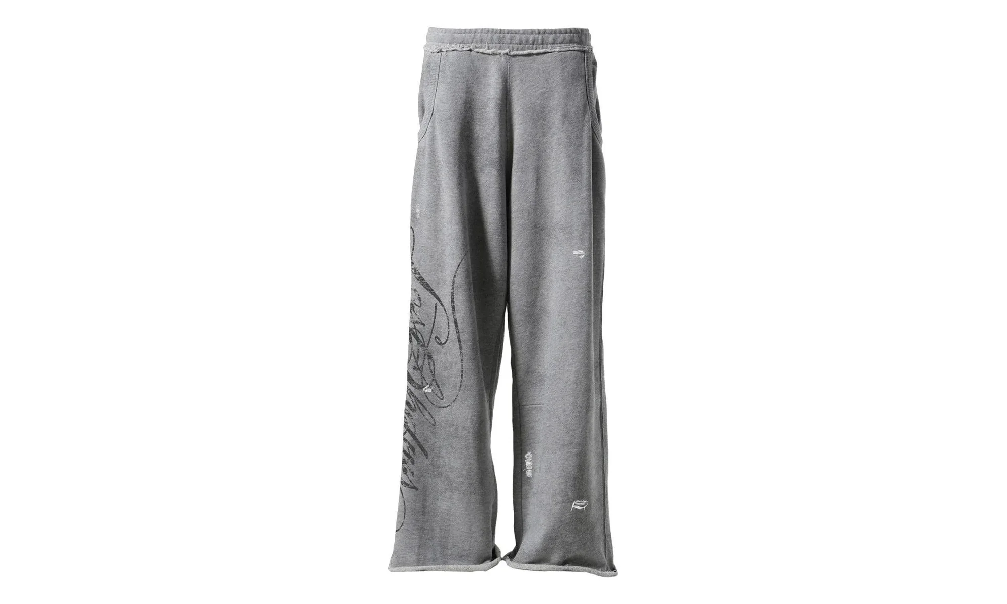 Distressed Script Sweatpants "Grey" 10062659