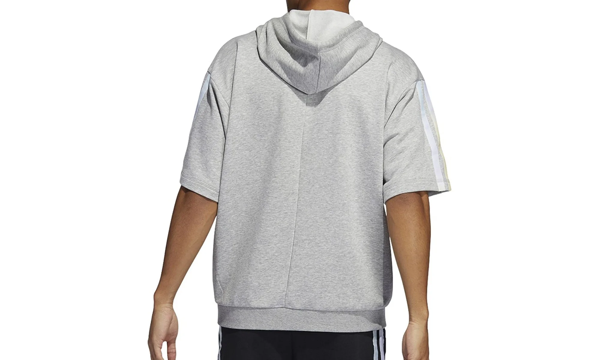 Donovan Mitchell Short Sleeve Hoodie "Medium Grey Heather" HB6758 - Image 2