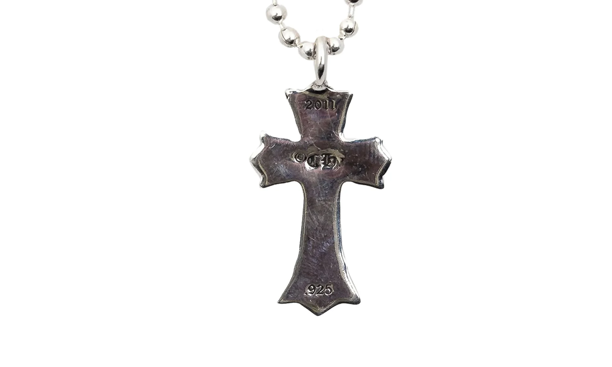 Double Cross Silver Pendant & Ball Chain "Silver" CHRM0666 - Image 2