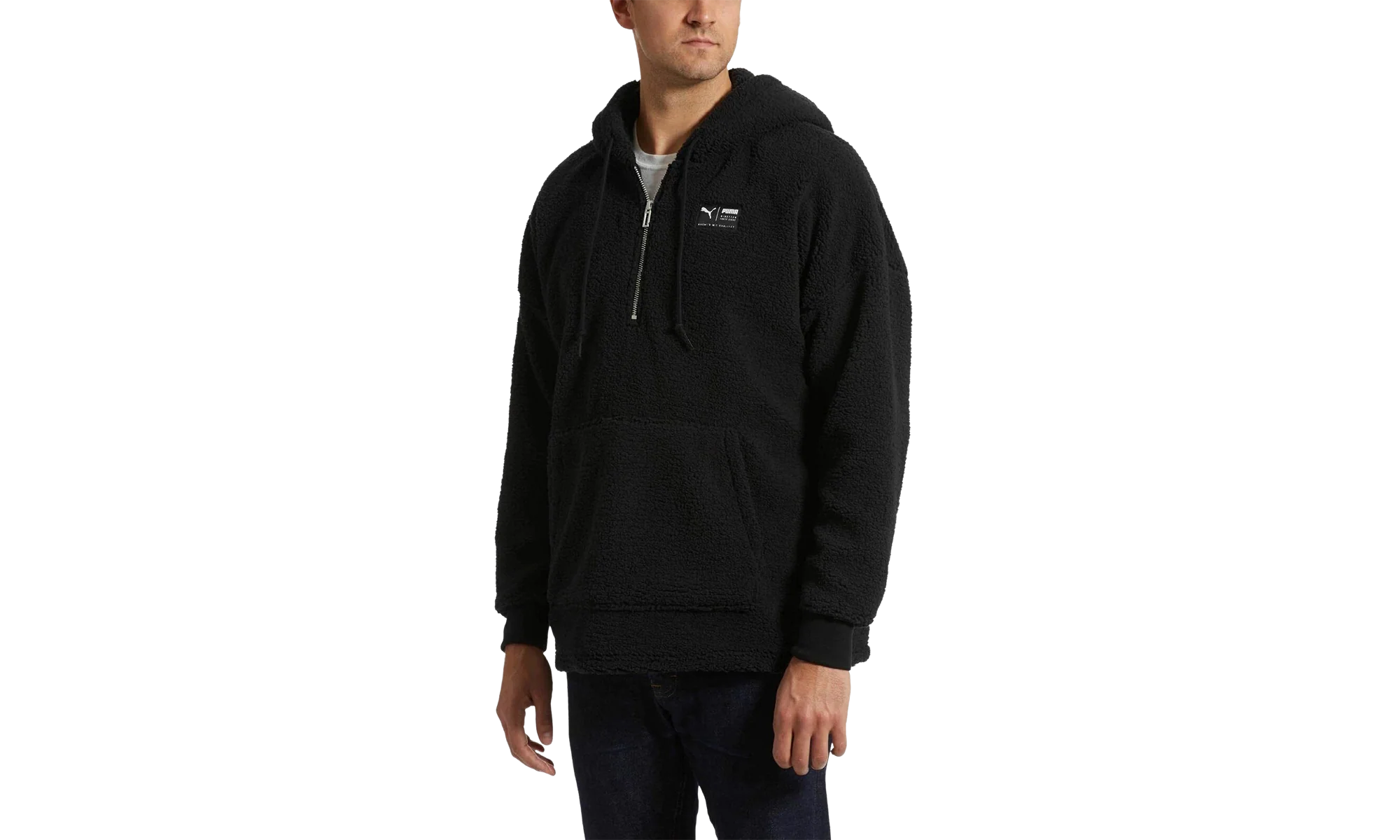 Downtown Sherpa Halfzip Hoodie "Puma Black" 576770 01 - Image 2