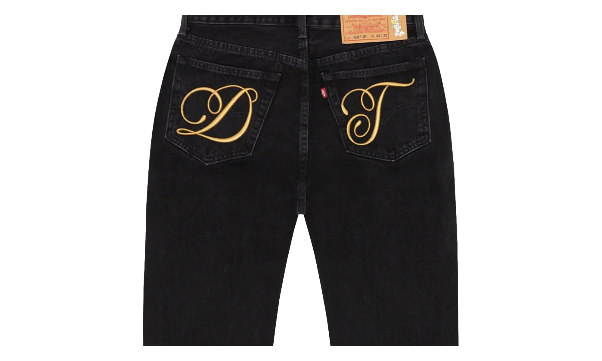 DT Metallic Gold Script 501 Jeans "Black" DT391 - Image 2