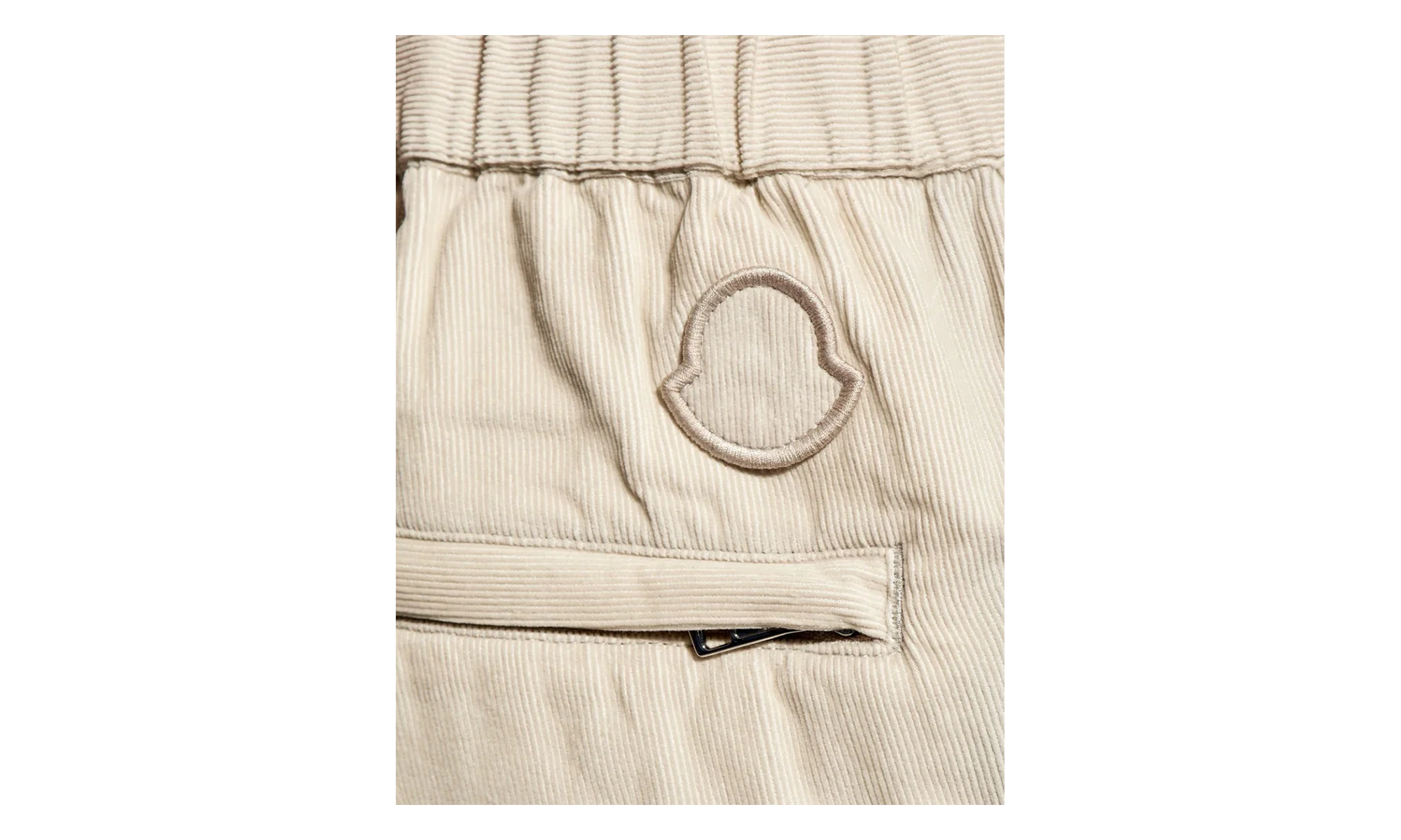 Elasticated-Waist Corduroy Trousers "White" MON05 - Image 2