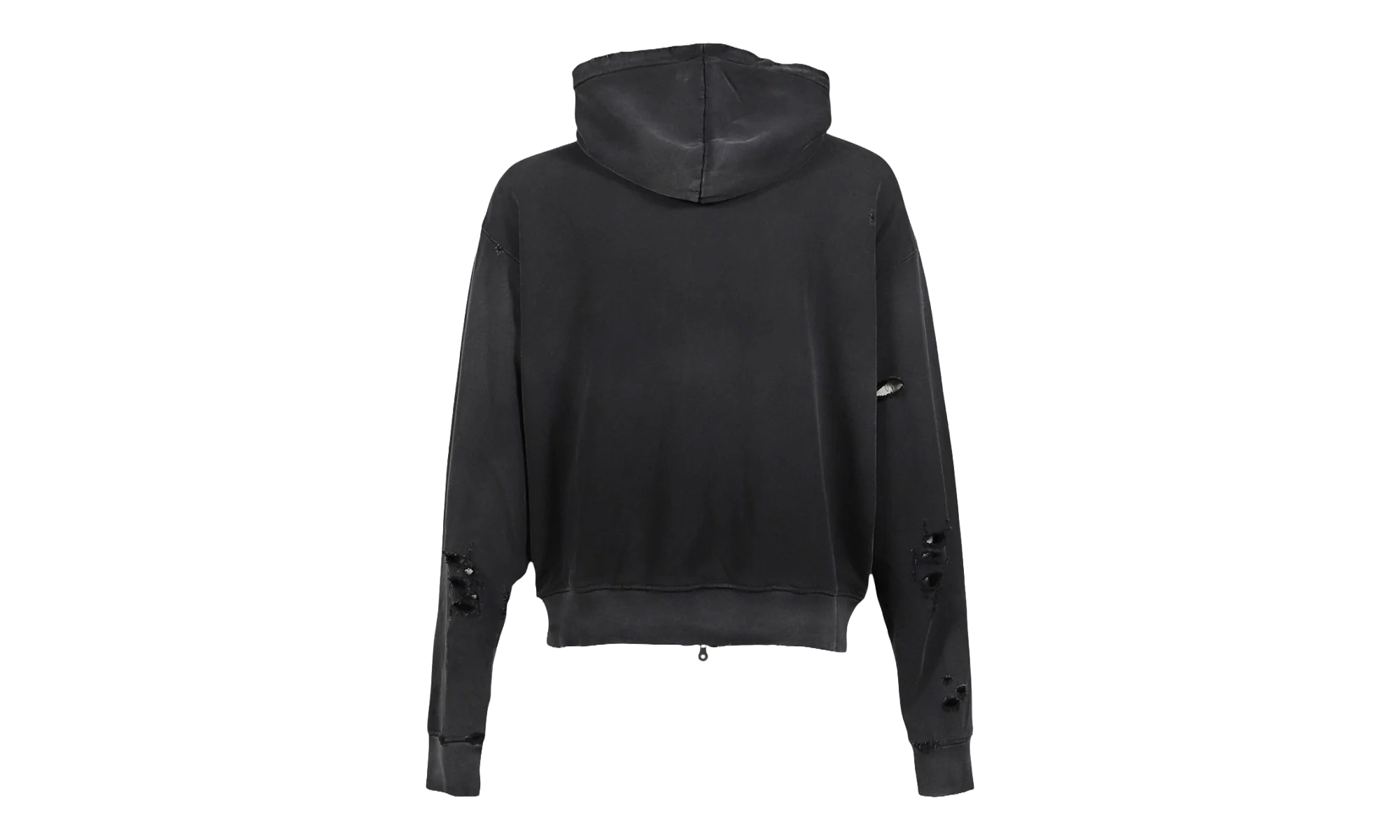 Elliott Distressed Logo Zip Up Hooded Sweatshirt "Washed Black" SS25HO005 WBLK - Image 2