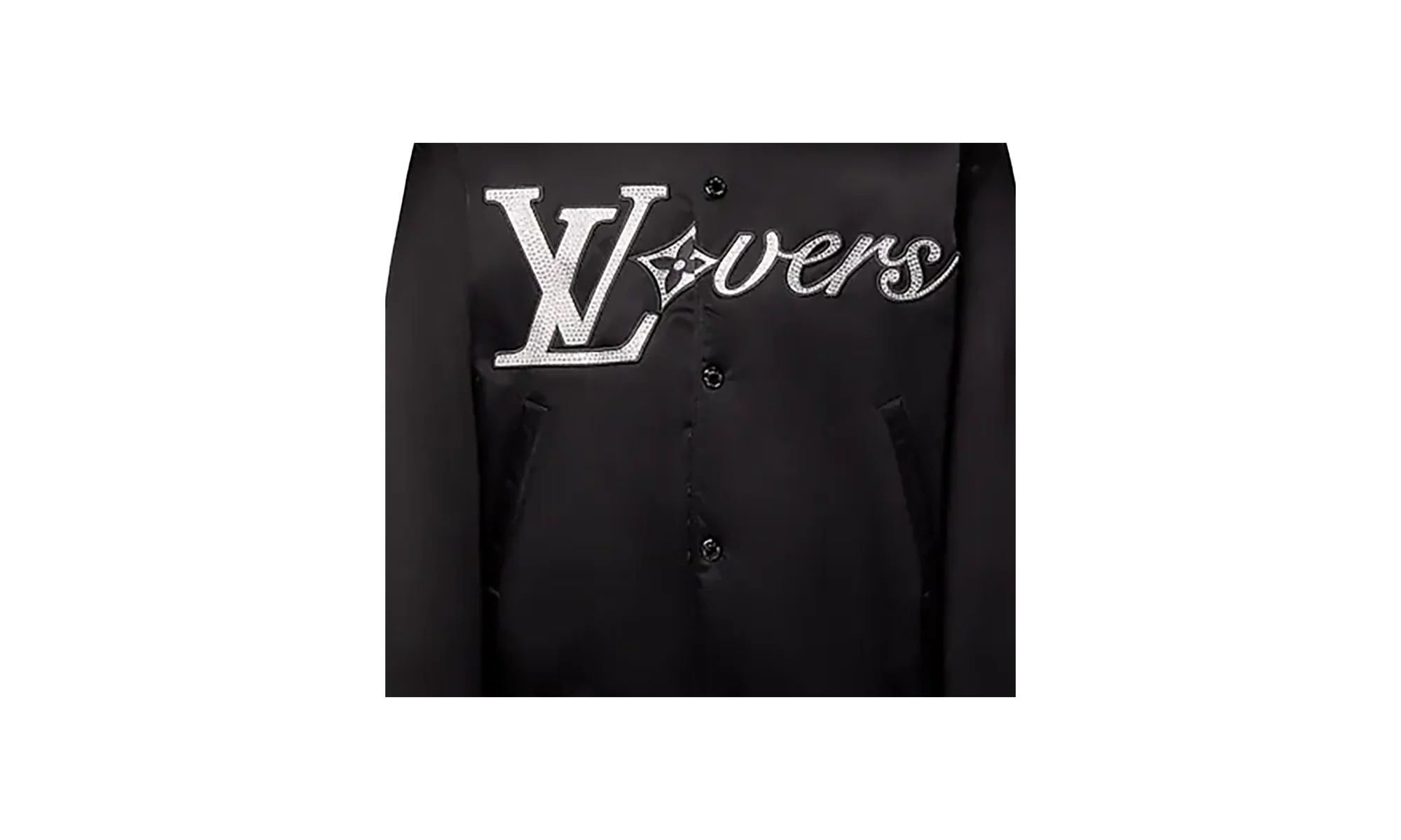 Embroidered Crystal Lovers Logo Nylon Jacket "Pharrell Williams - Black" 1AFHWQ - Image 2