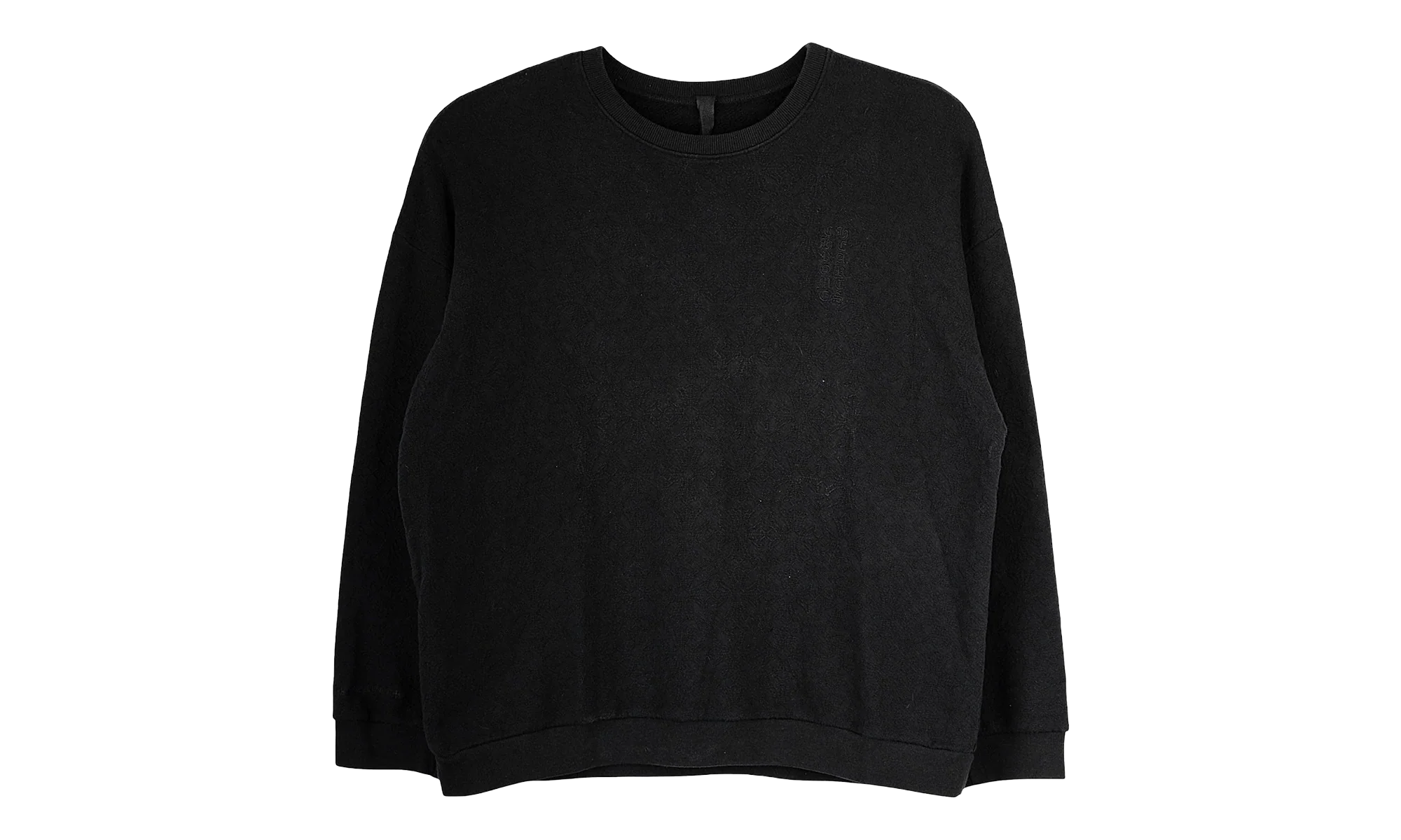 Embroidered Vertical Logo Jacquard Crewneck "Black" CHRM0480