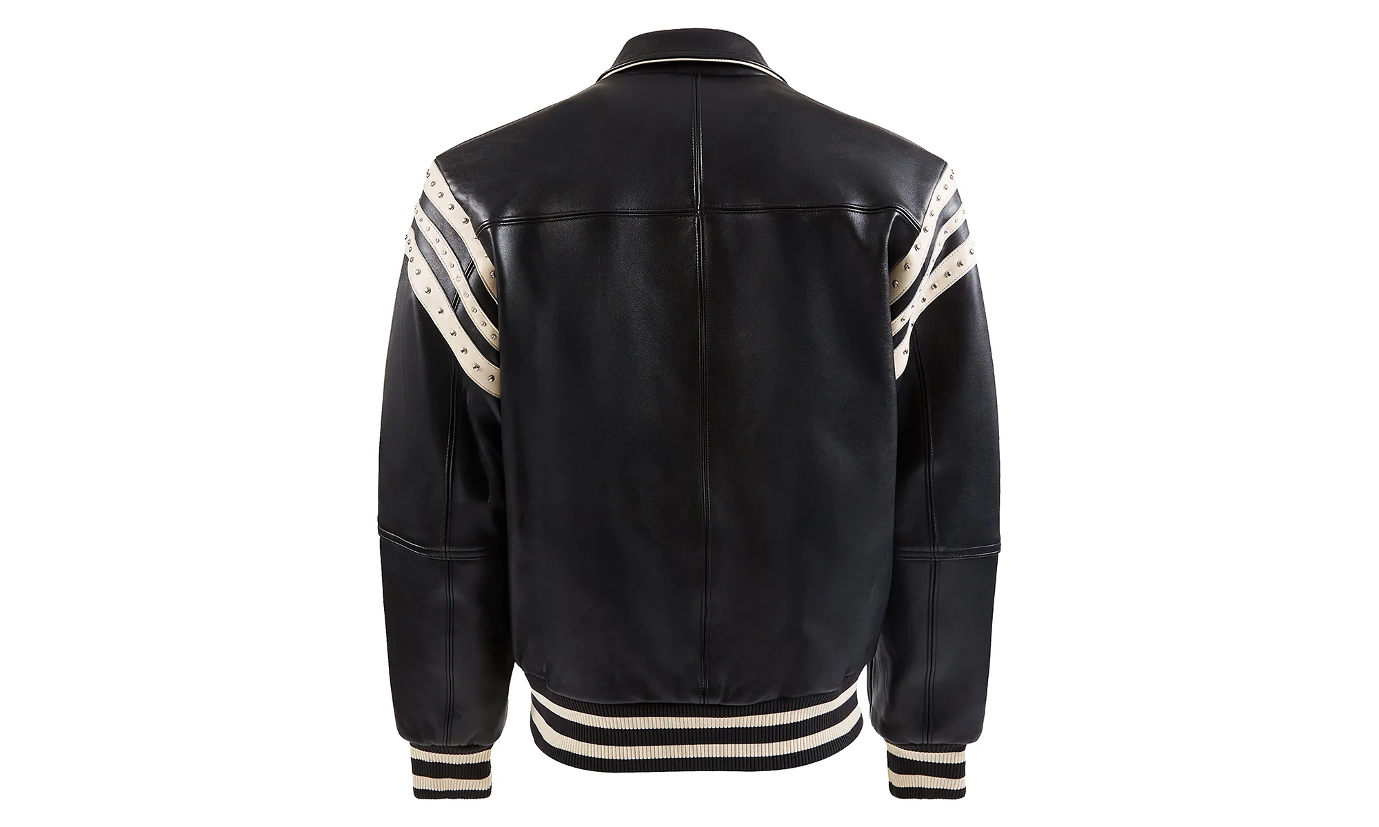 Encrusted Varsity Jacket "Black / Ivory" PP011 - Image 2
