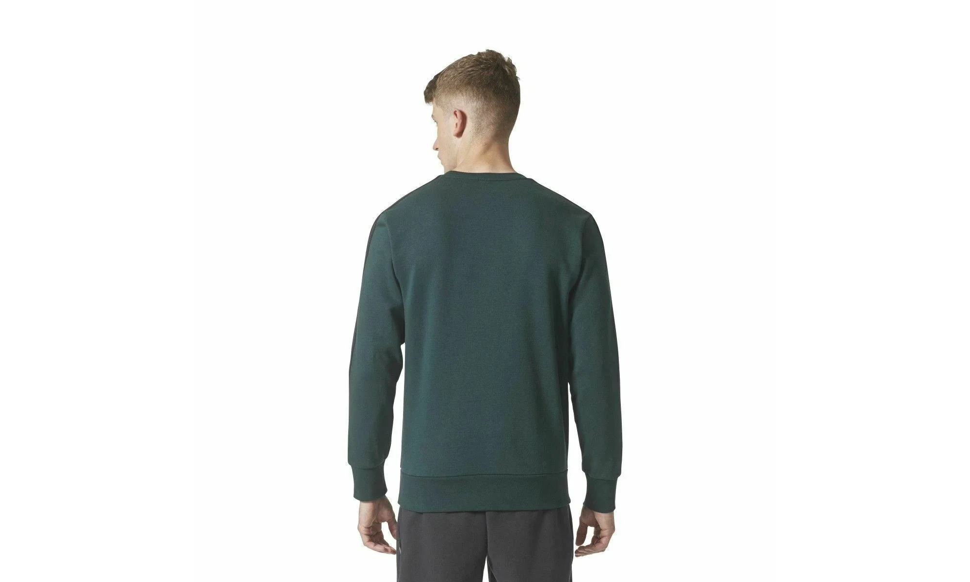 Essential 3S Crew Sweatshirt "Green Night / Black" BS2220 - Image 2