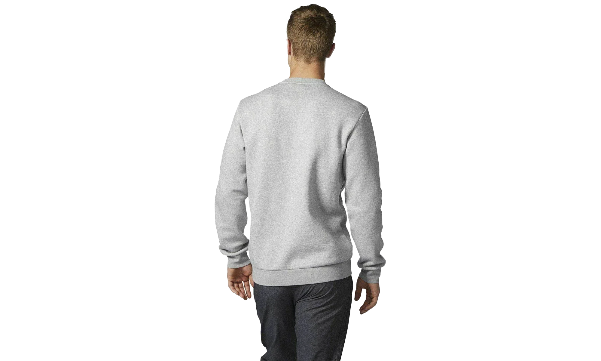 Essentials 3-Stripe Logo Cotton Sweatshirt "Medium Grey Heather" CG0857 - Image 2