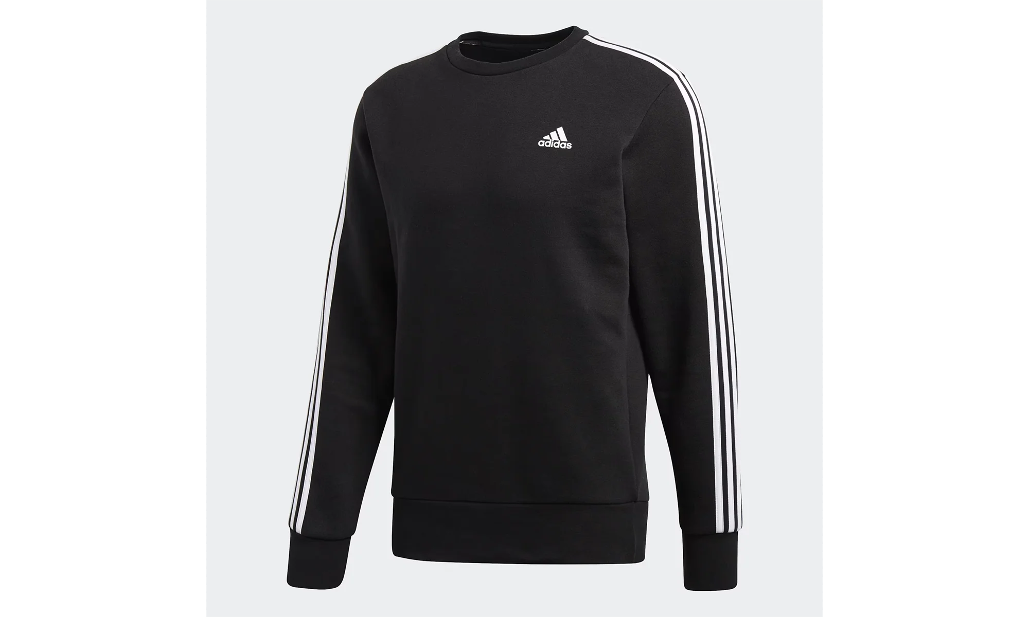 Essentials 3-Stripes Crew Sweatshirt "Black / White" BQ9645
